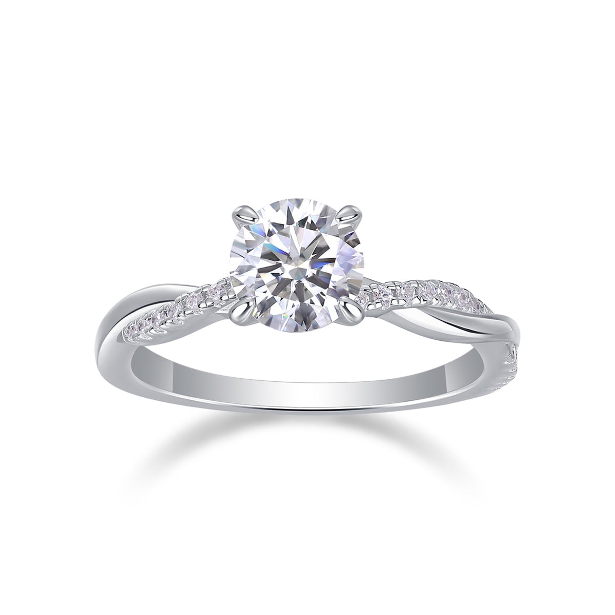 Homeward 1 Carat Moissanite Solitaire Ring in Sterling Silver