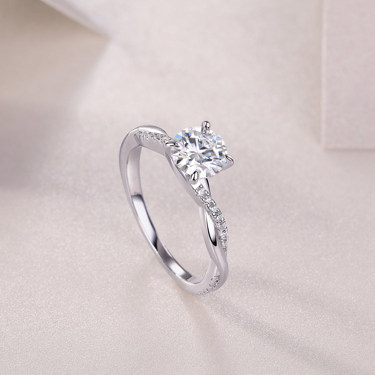 Homeward 1 Carat Moissanite Solitaire Ring in Sterling Silver