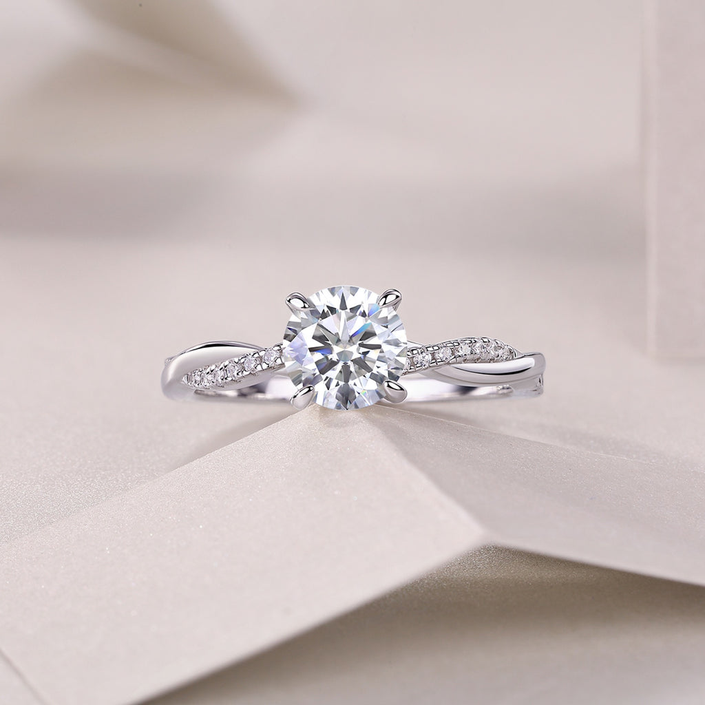 Homeward Moissanite Solitaire Ring in Sterling Silver