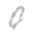Twins Moissanite Band Ring in Sterling Silver