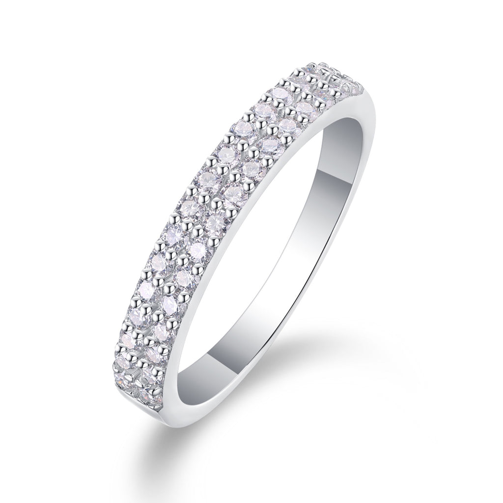 Dazzle Moissanite Band Ring in Sterling Silver