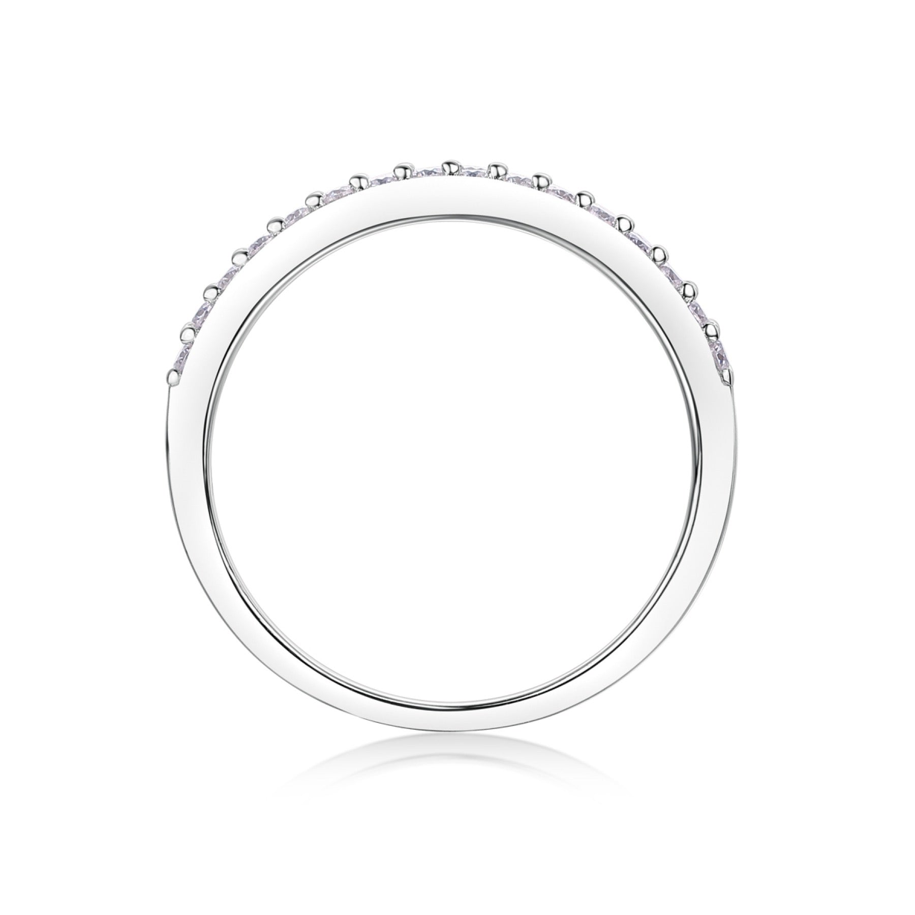 Dazzle Moissanite Band Ring in Sterling Silver