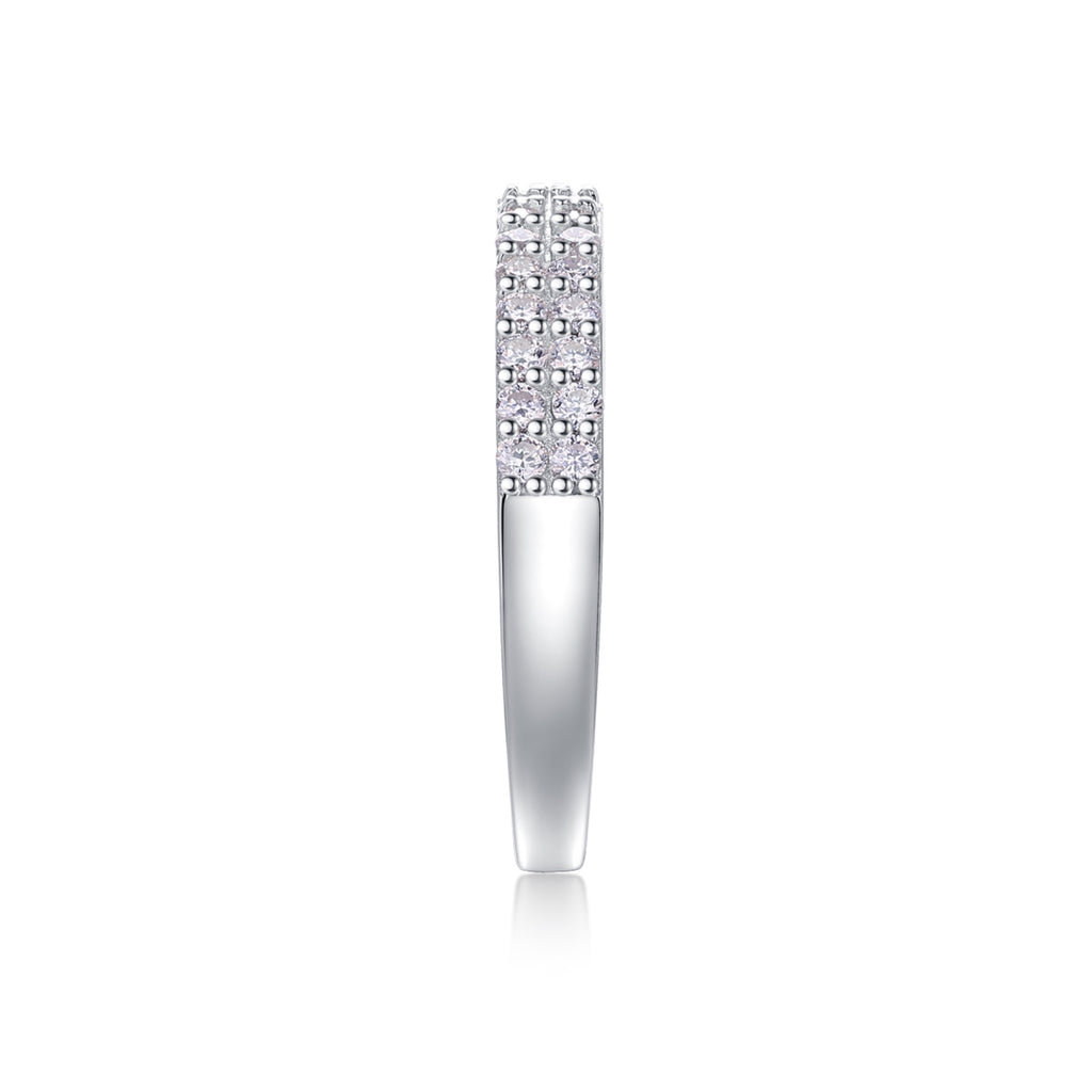 Dazzle Moissanite Band Ring in Sterling Silver