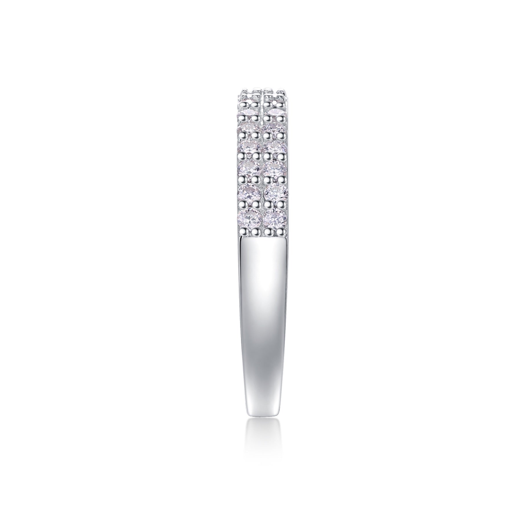 Dazzle Moissanite Band Ring in Sterling Silver