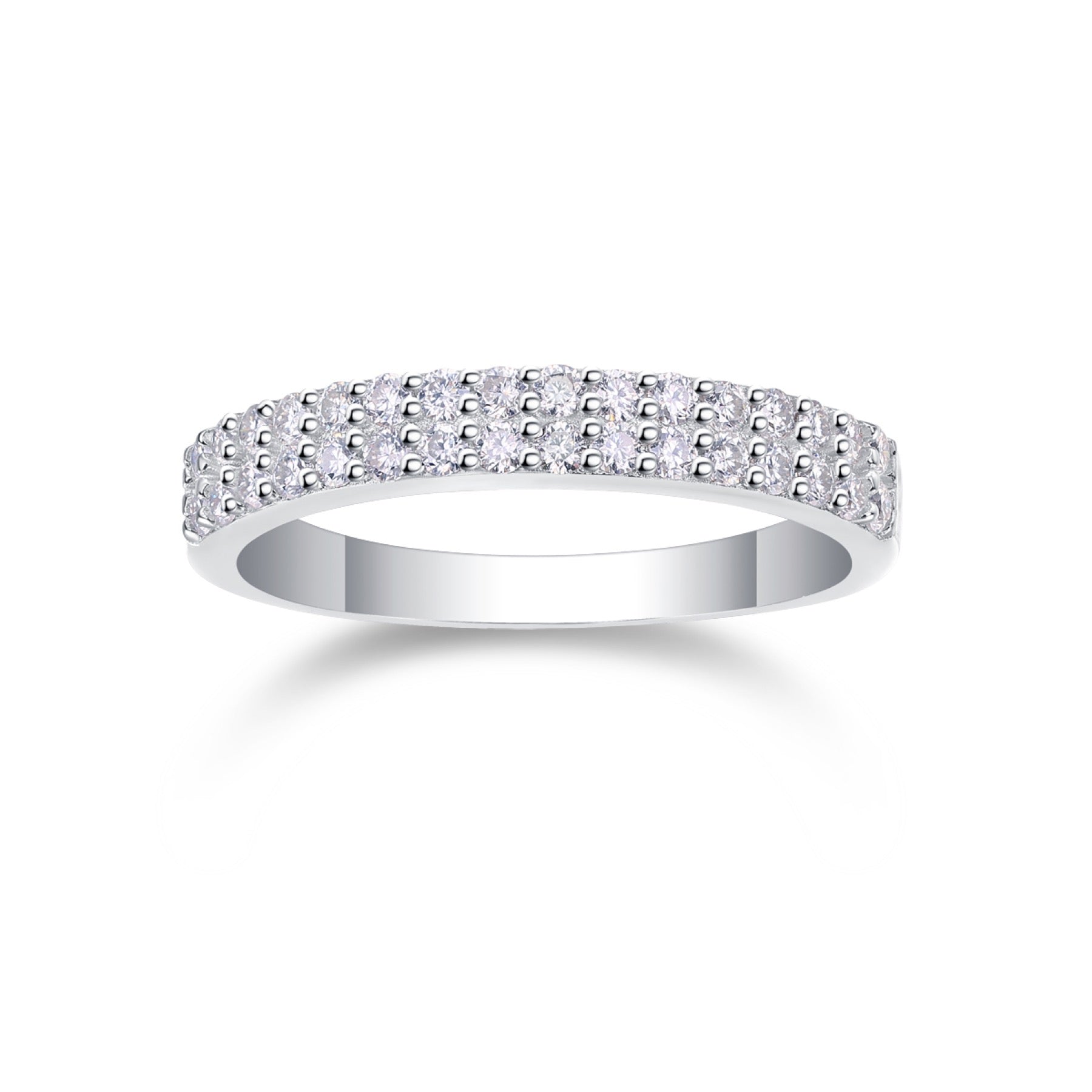 Dazzle Moissanite Band Ring in Sterling Silver