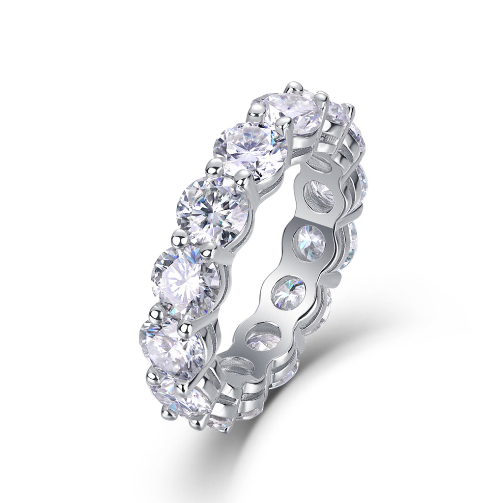 Twinkle Moissanite Eternity Band Ring in Sterling Silver