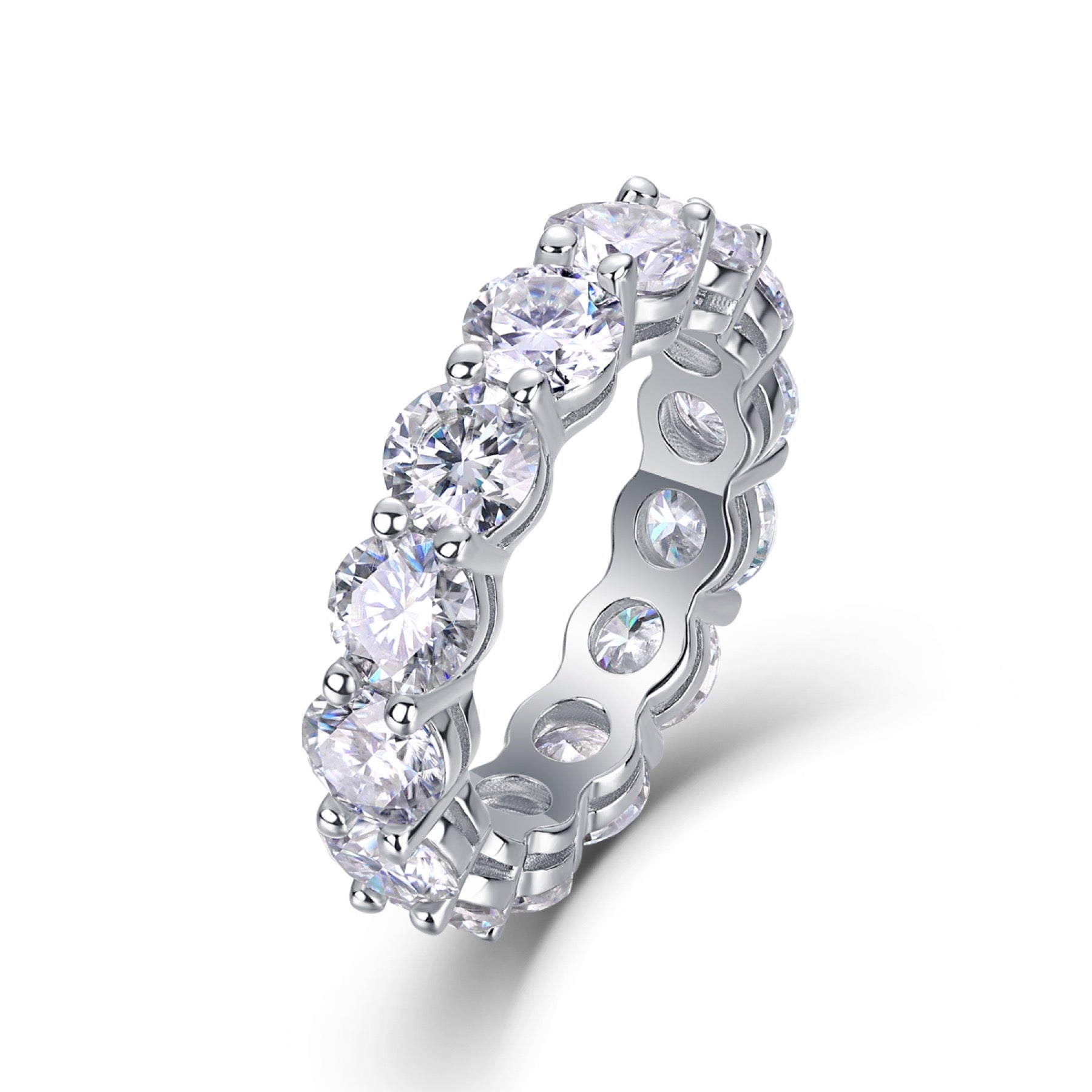 Twinkle Moissanite Eternity Band Ring in Sterling Silver