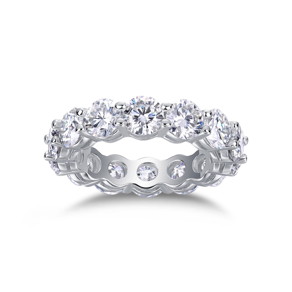 Twinkle Moissanite Eternity Band Ring in Sterling Silver