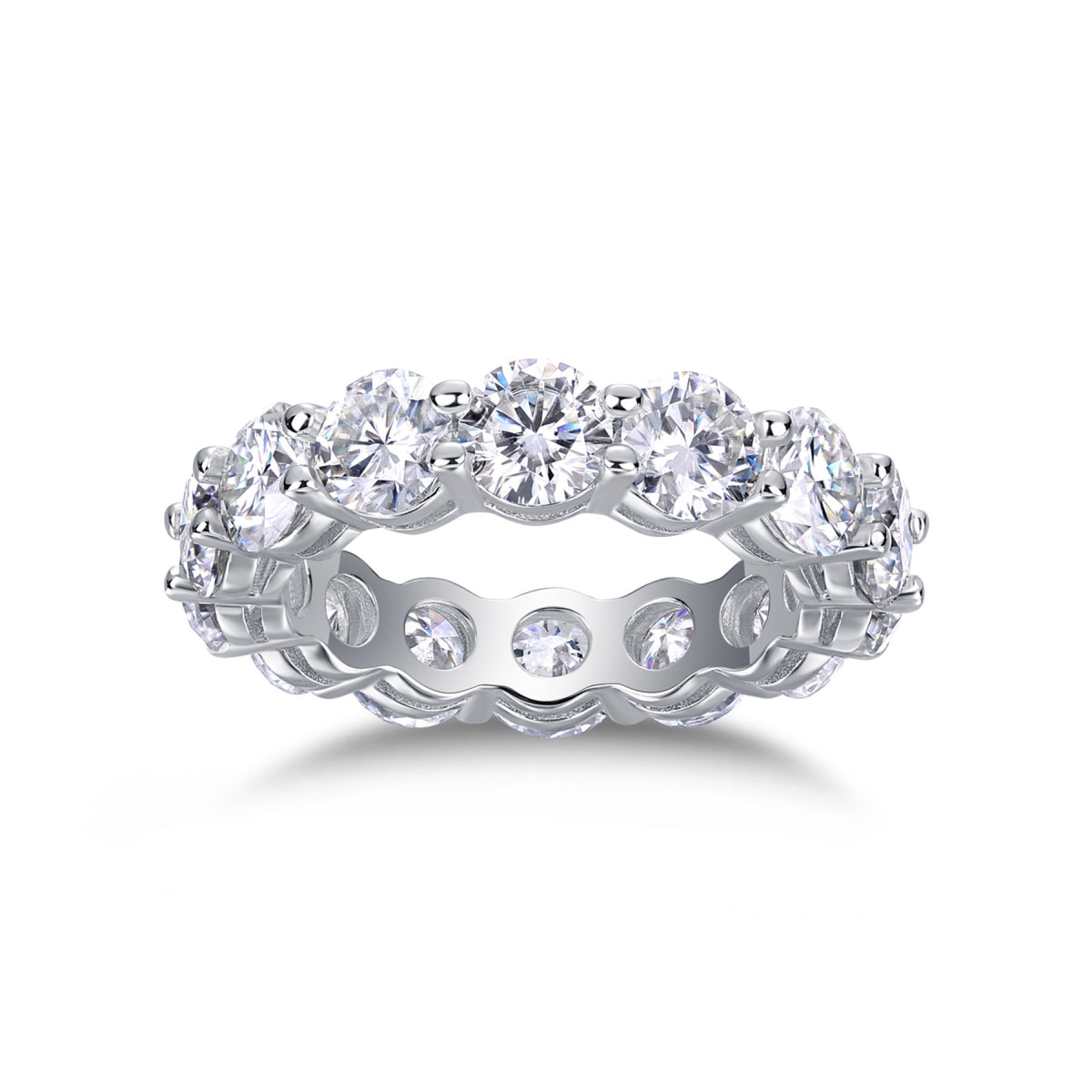 Twinkle Moissanite Eternity Band Ring in Sterling Silver