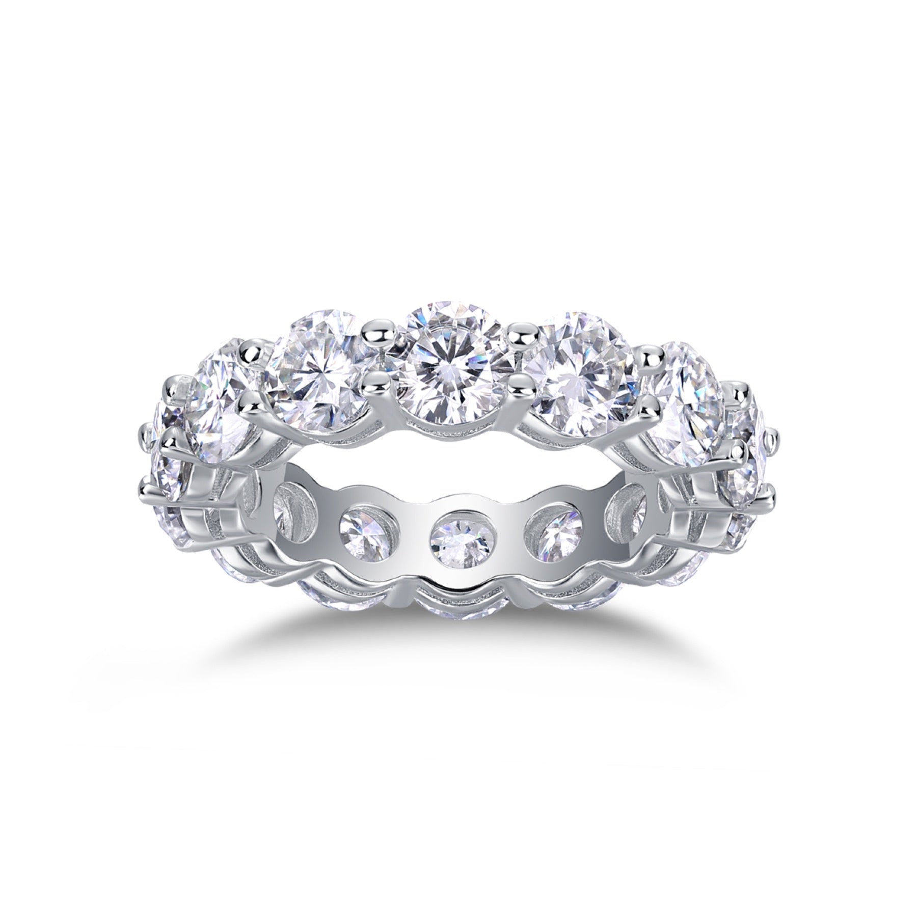 Twinkle Moissanite Eternity Band Ring in Sterling Silver