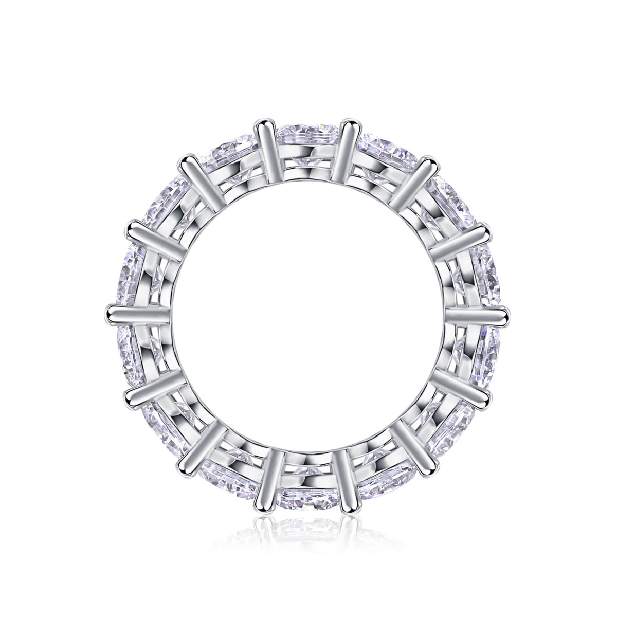 Twinkle Moissanite Eternity Band Ring in Sterling Silver