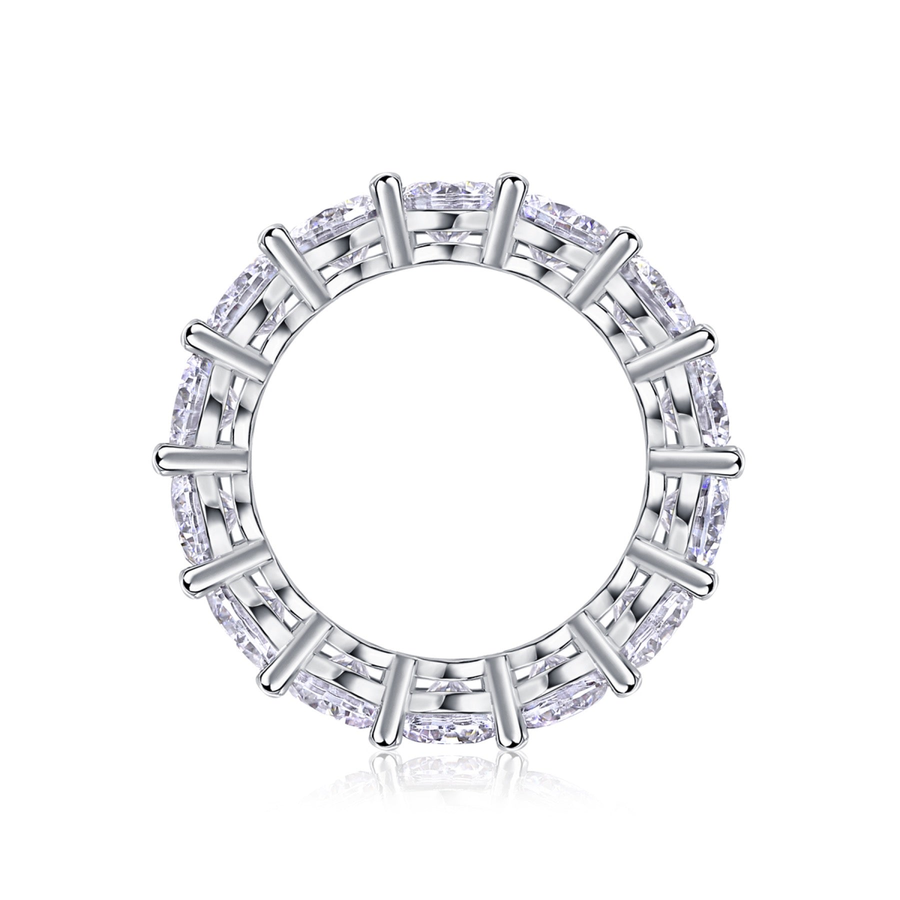 Twinkle Moissanite Eternity Band Ring in Sterling Silver