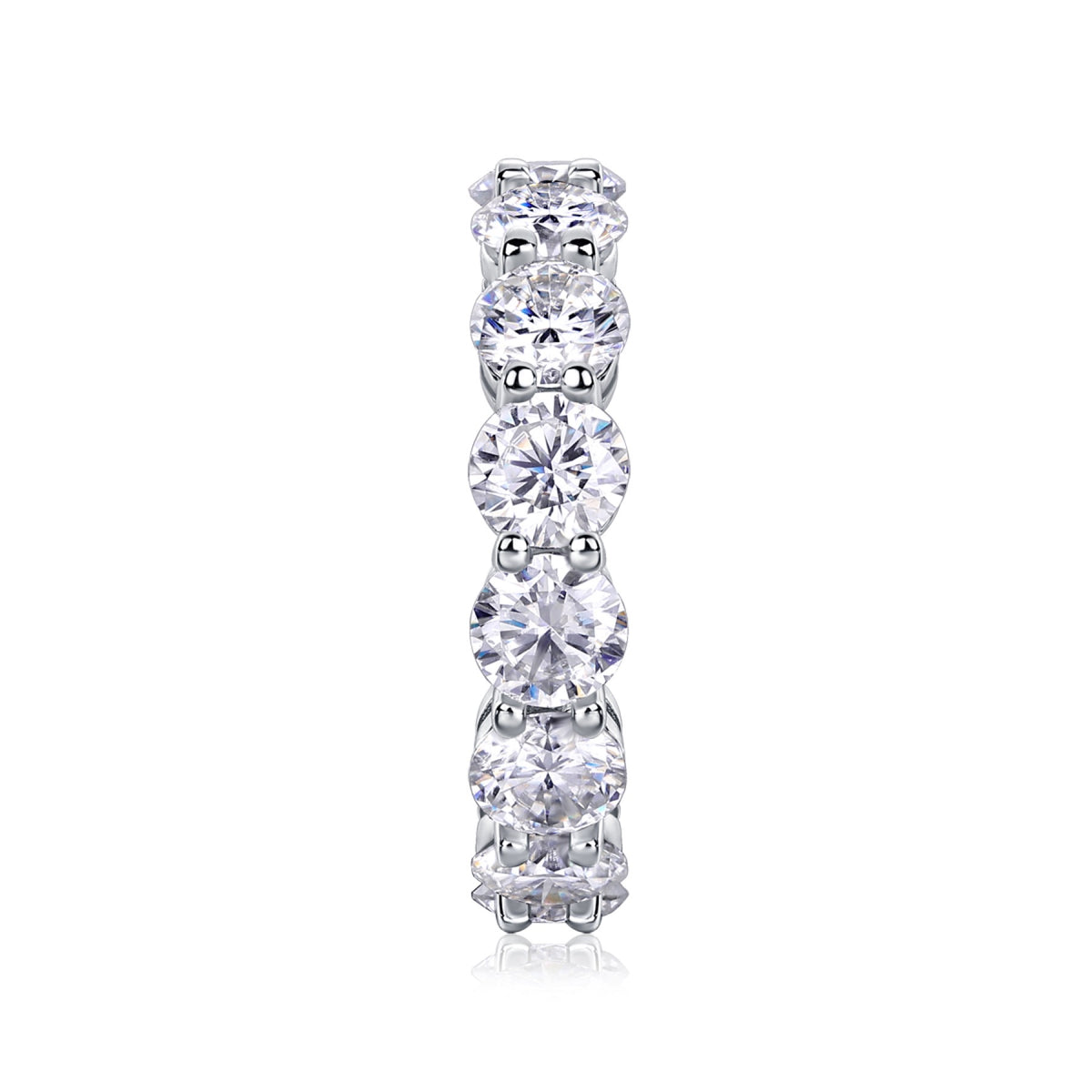 Twinkle Moissanite Eternity Band Ring in Sterling Silver