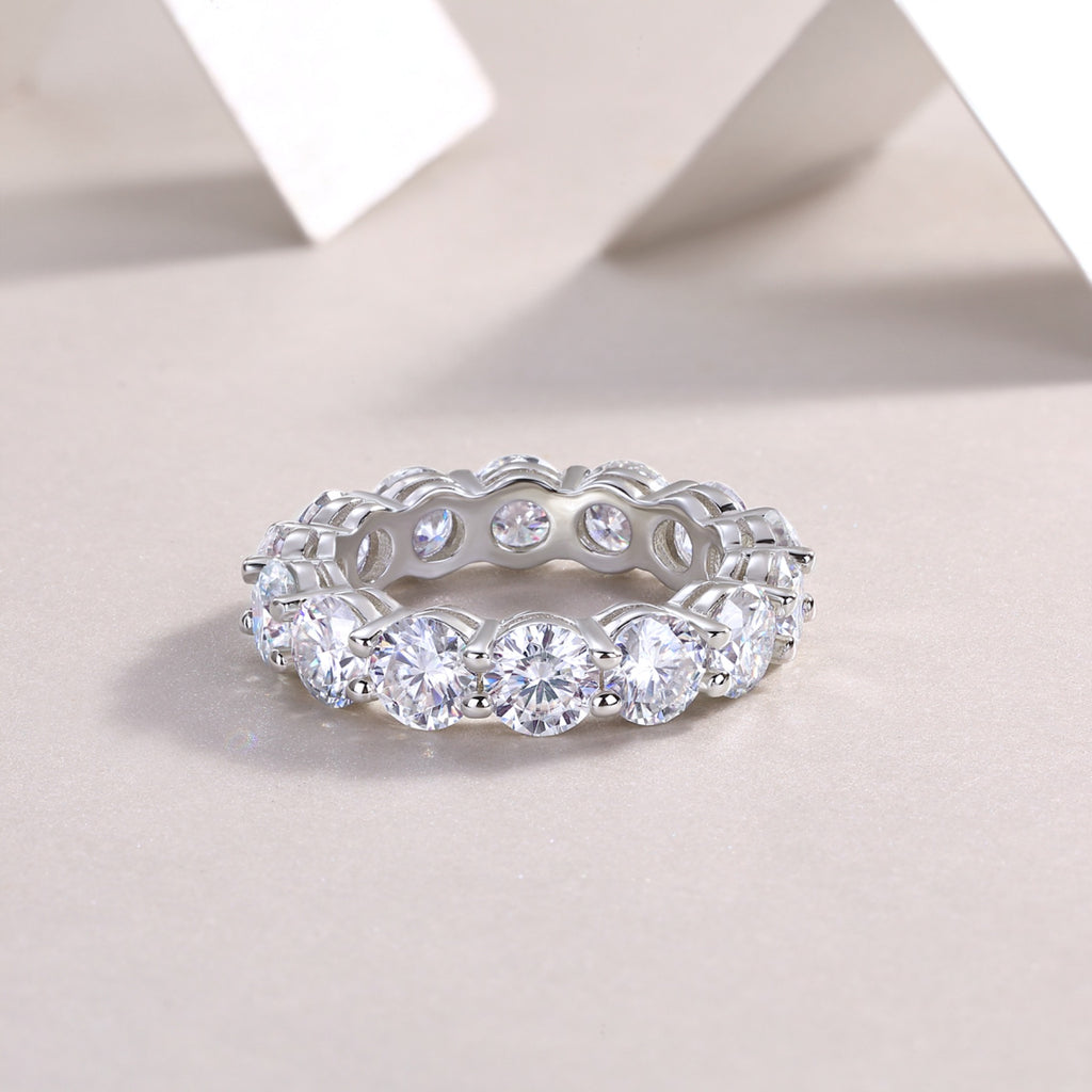 Twinkle Moissanite Eternity Band Ring in Sterling Silver