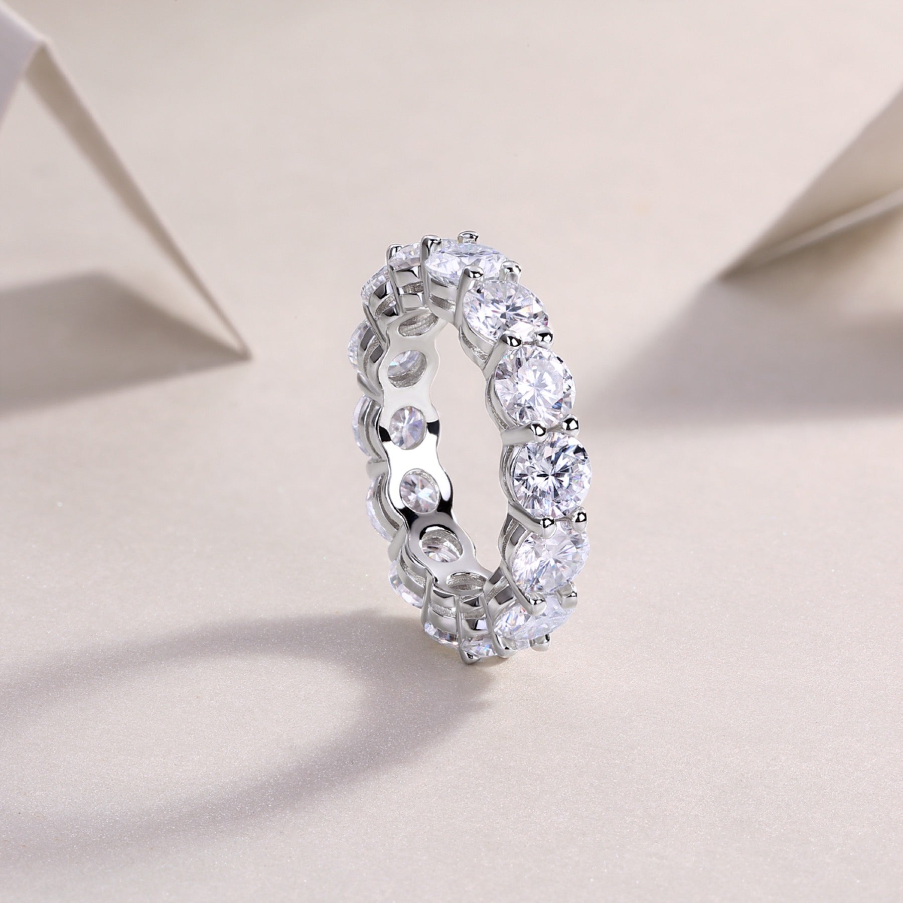 Twinkle Moissanite Eternity Band Ring in Sterling Silver