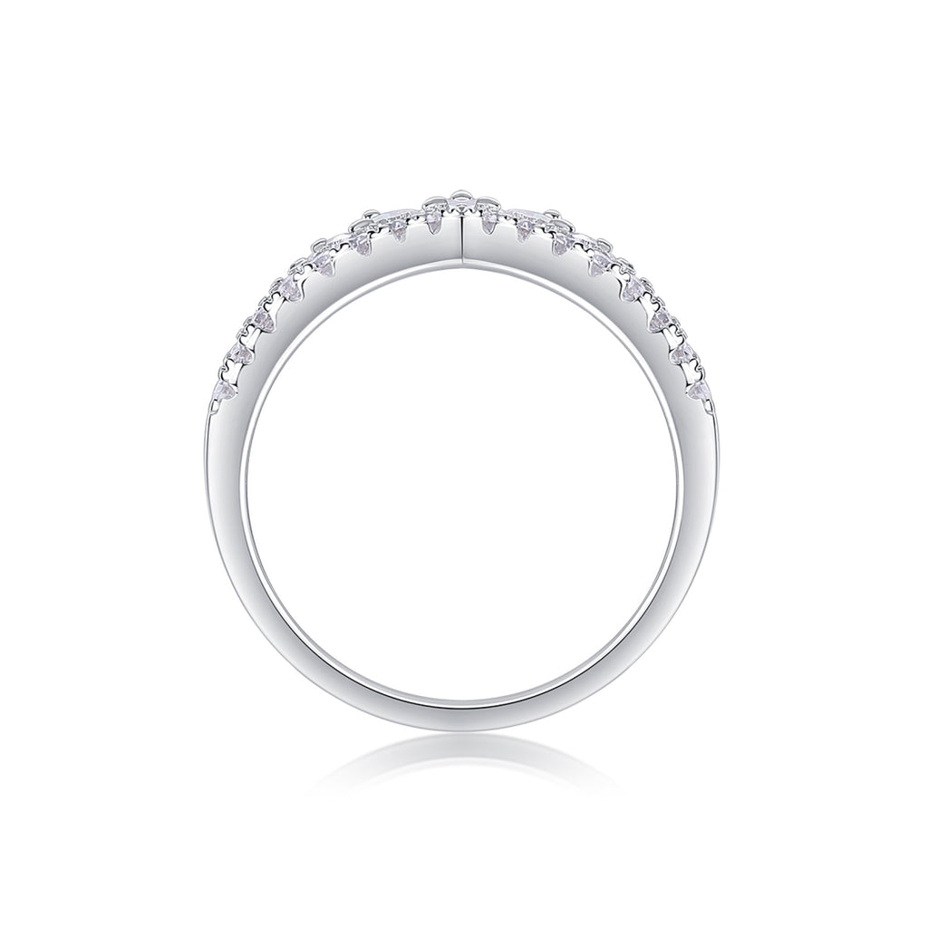 Victoria Moissanite Tiara Ring in Sterling Silver