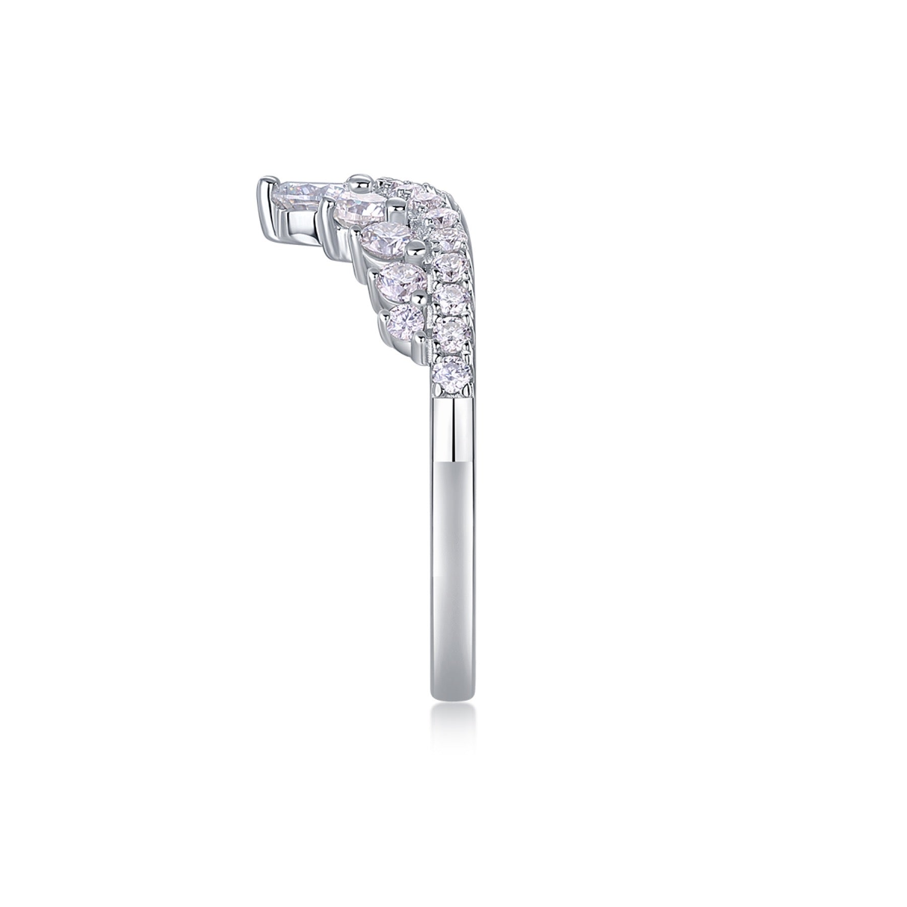 Victoria Moissanite Tiara Ring in Sterling Silver