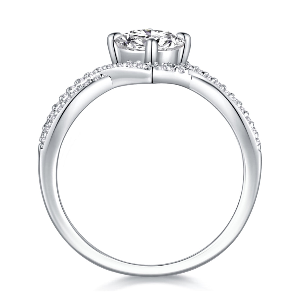 Sacred Vow Moissanite Solitaire Ring in Sterling Silver
