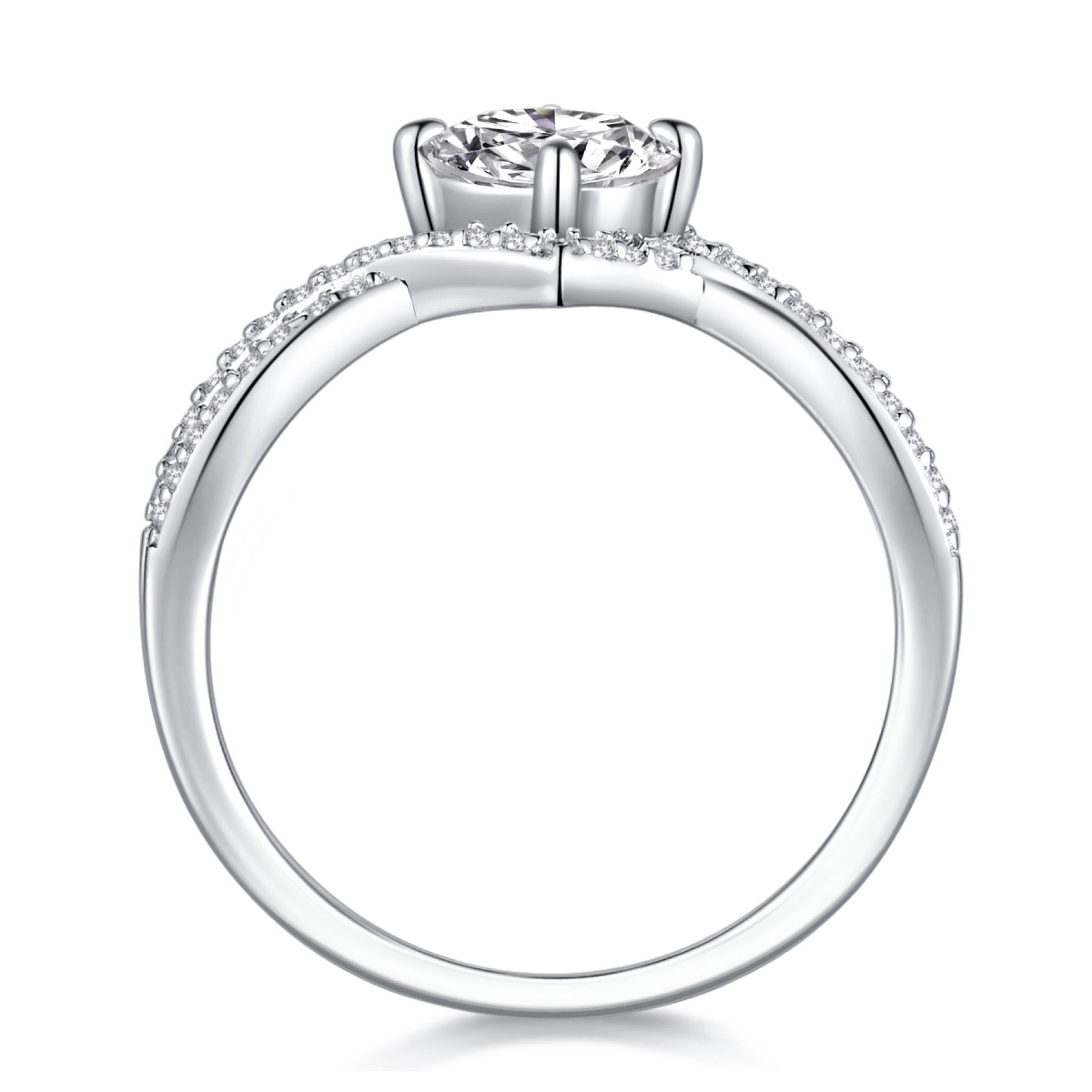 Sacred Vow Moissanite Solitaire Ring in Sterling Silver