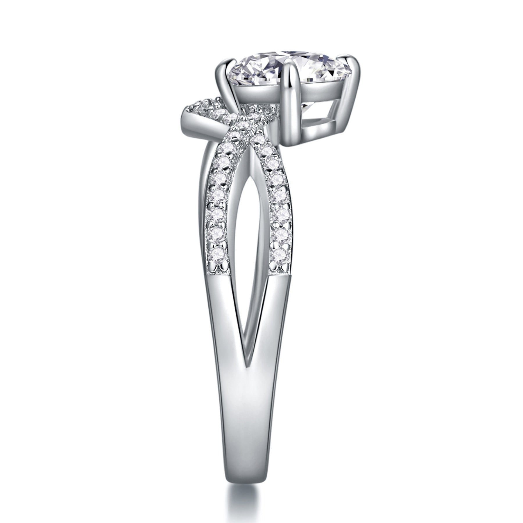 Sacred Vow Moissanite Solitaire Ring in Sterling Silver