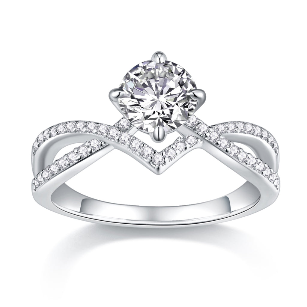 Sacred Vow Moissanite Solitaire Ring in Sterling Silver