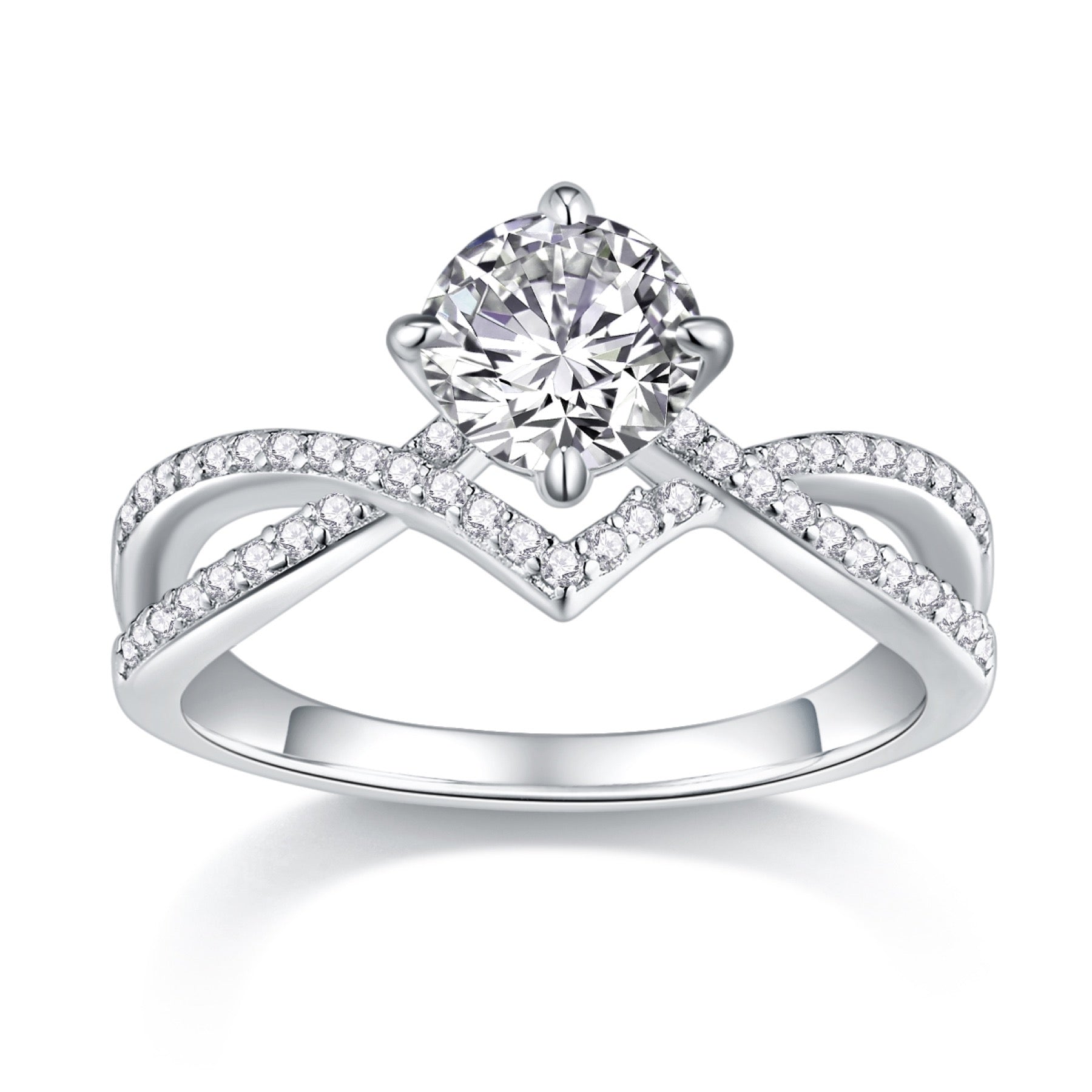 Sacred Vow Moissanite Solitaire Ring in Sterling Silver