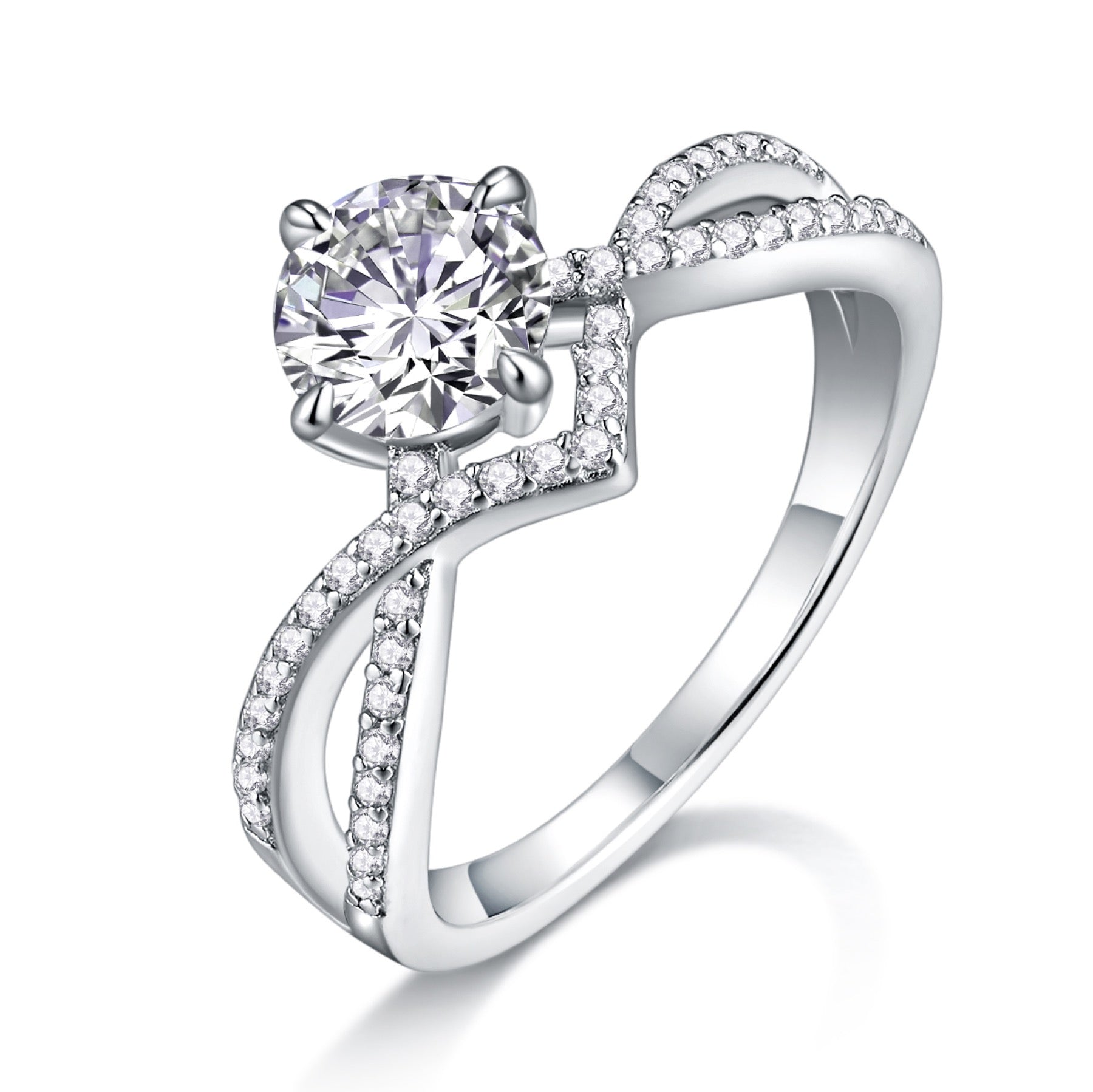 Sacred Vow Moissanite Solitaire Ring in Sterling Silver
