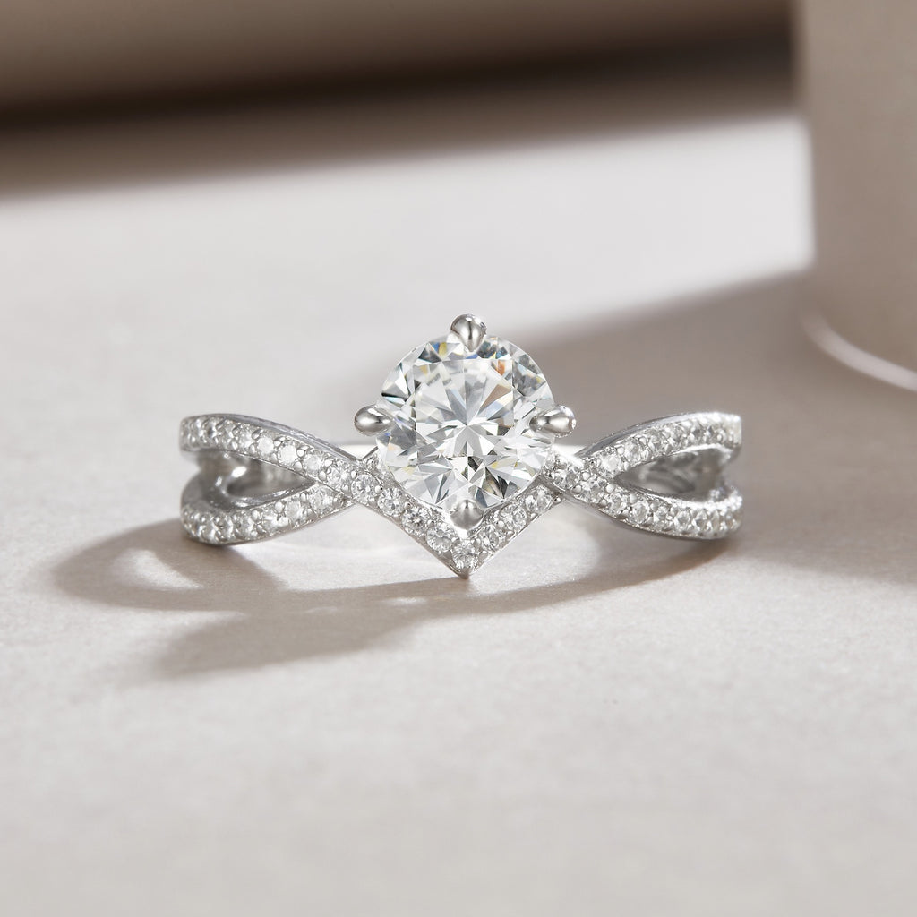 Sacred Vow Moissanite Solitaire Ring in Sterling Silver