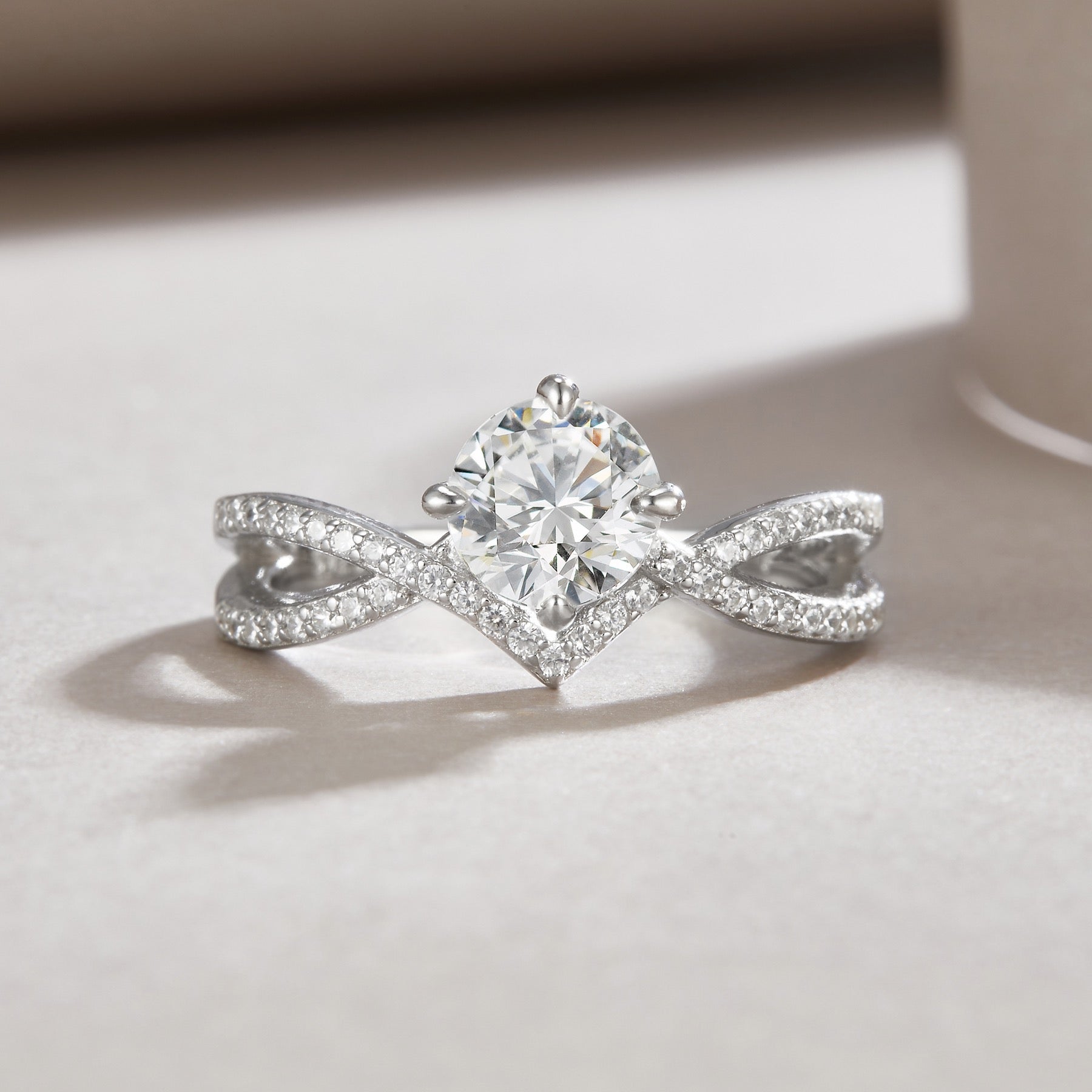 Sacred Vow Moissanite Solitaire Ring in Sterling Silver