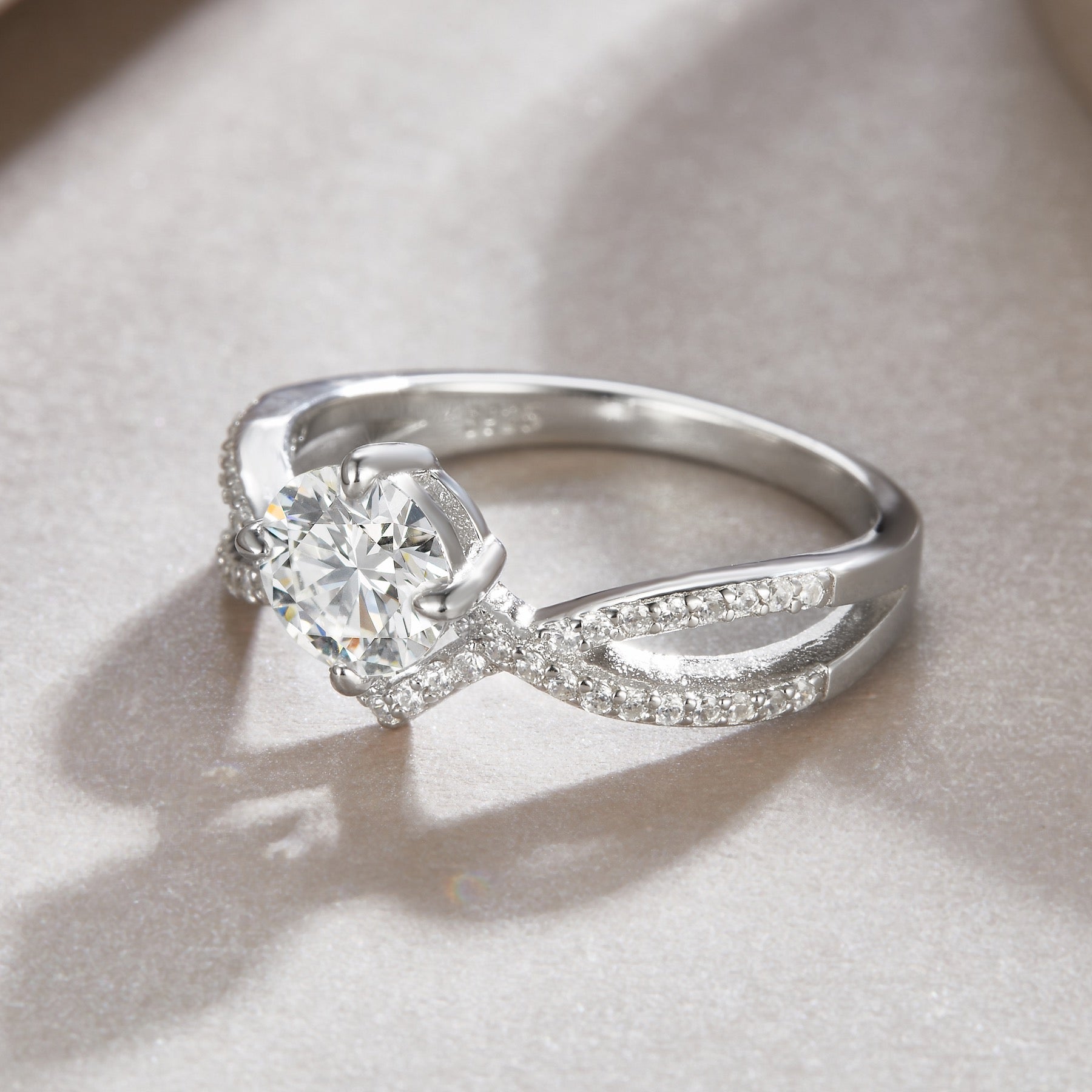 Sacred Vow Moissanite Solitaire Ring in Sterling Silver