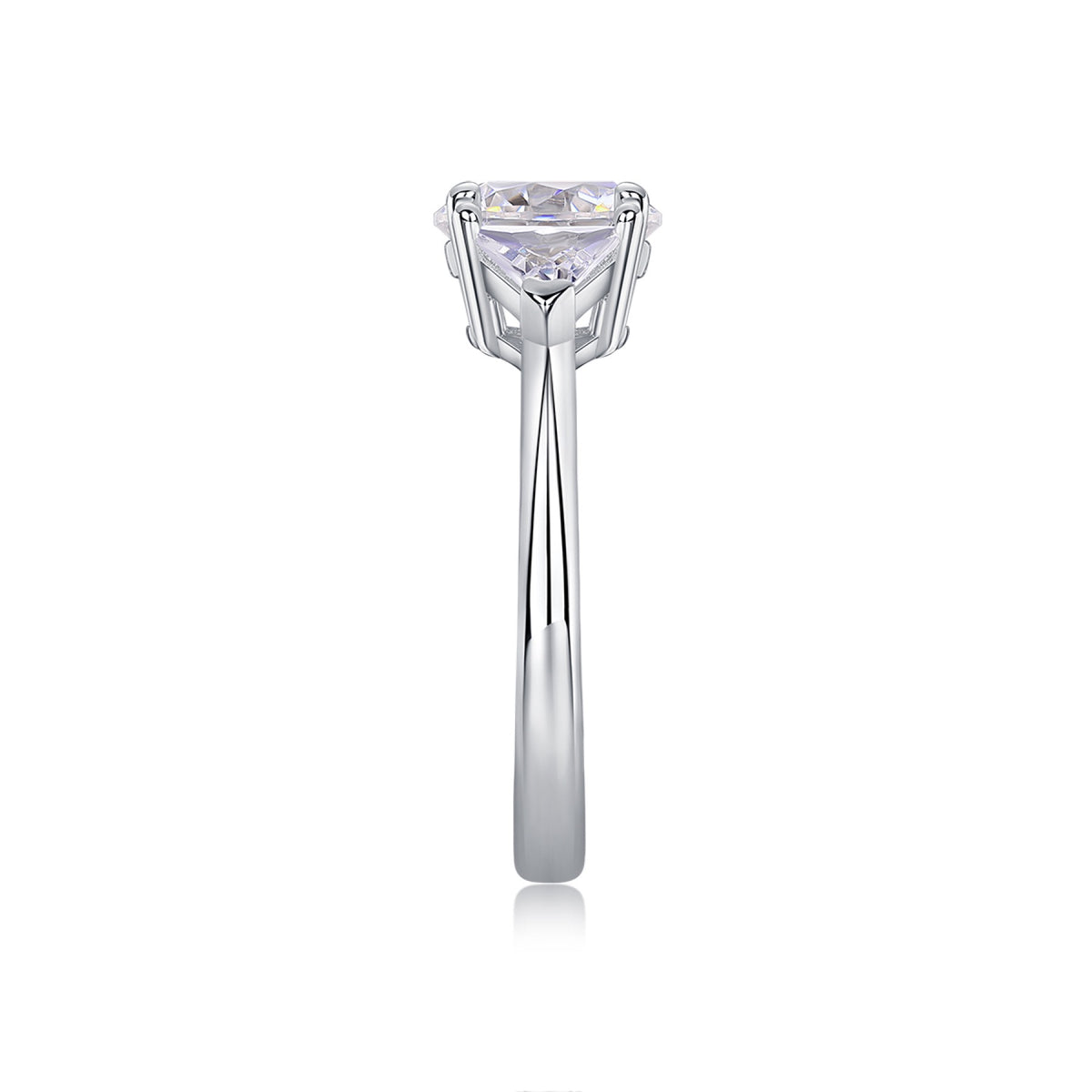 Ocean 2 Carat Moissanite Three-Stone Ring in Sterling Silver
