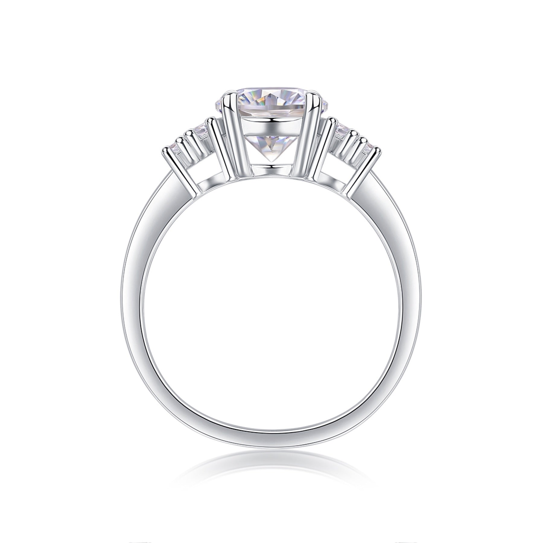 Starvow 2 Carat Moissanite Solitaire Ring in Sterling Silver