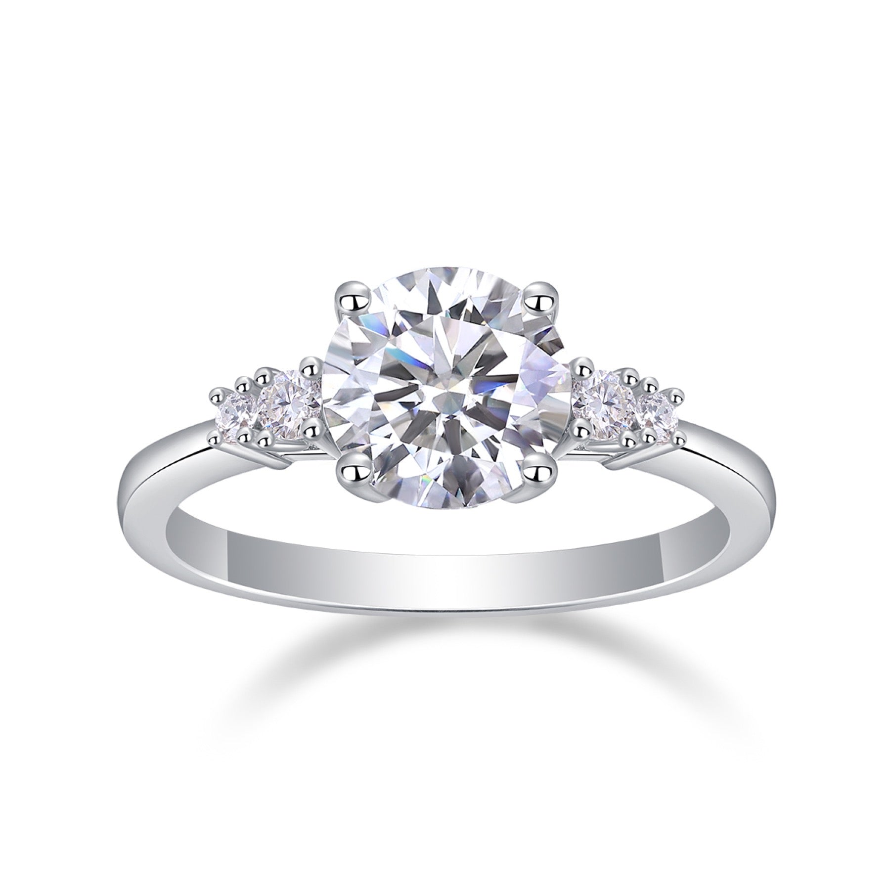 Starvow 2 Carat Moissanite Solitaire Ring in Sterling Silver