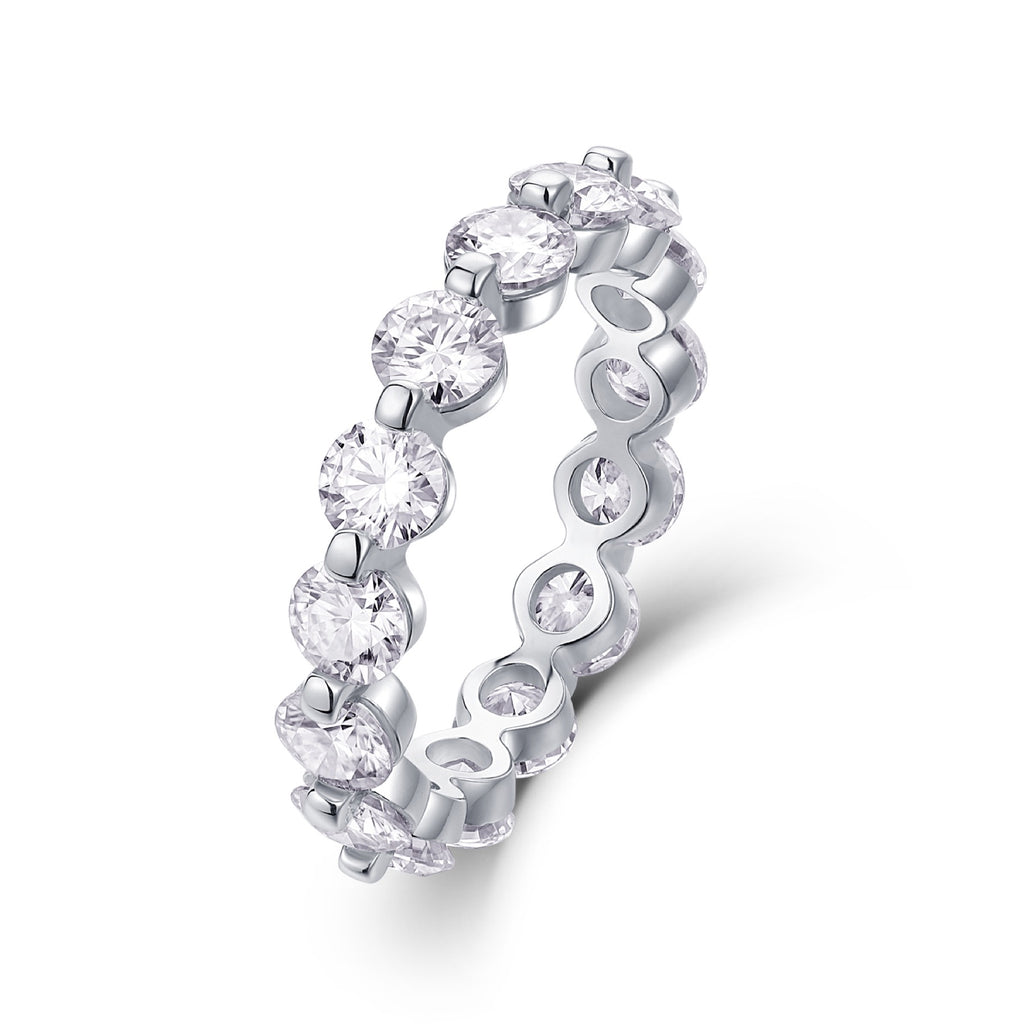 Morningstar Moissanite Eternity Band Ring in Sterling Silver