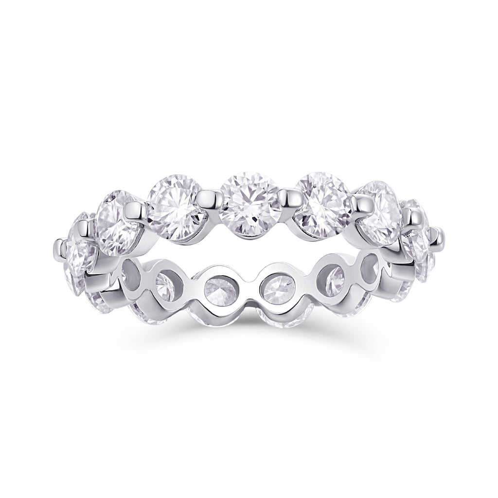 Morningstar Moissanite Eternity Band Ring in Sterling Silver