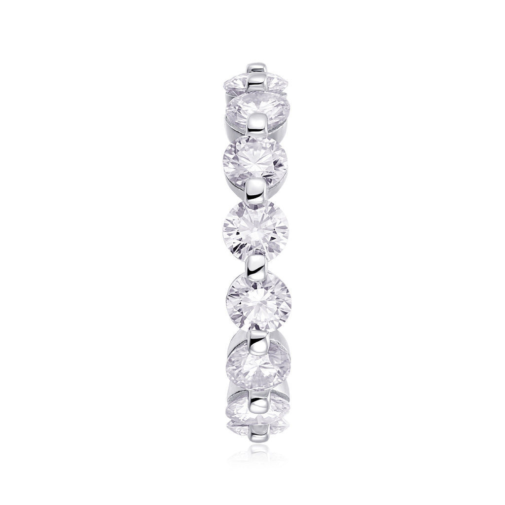 Morningstar Moissanite Eternity Band Ring in Sterling Silver
