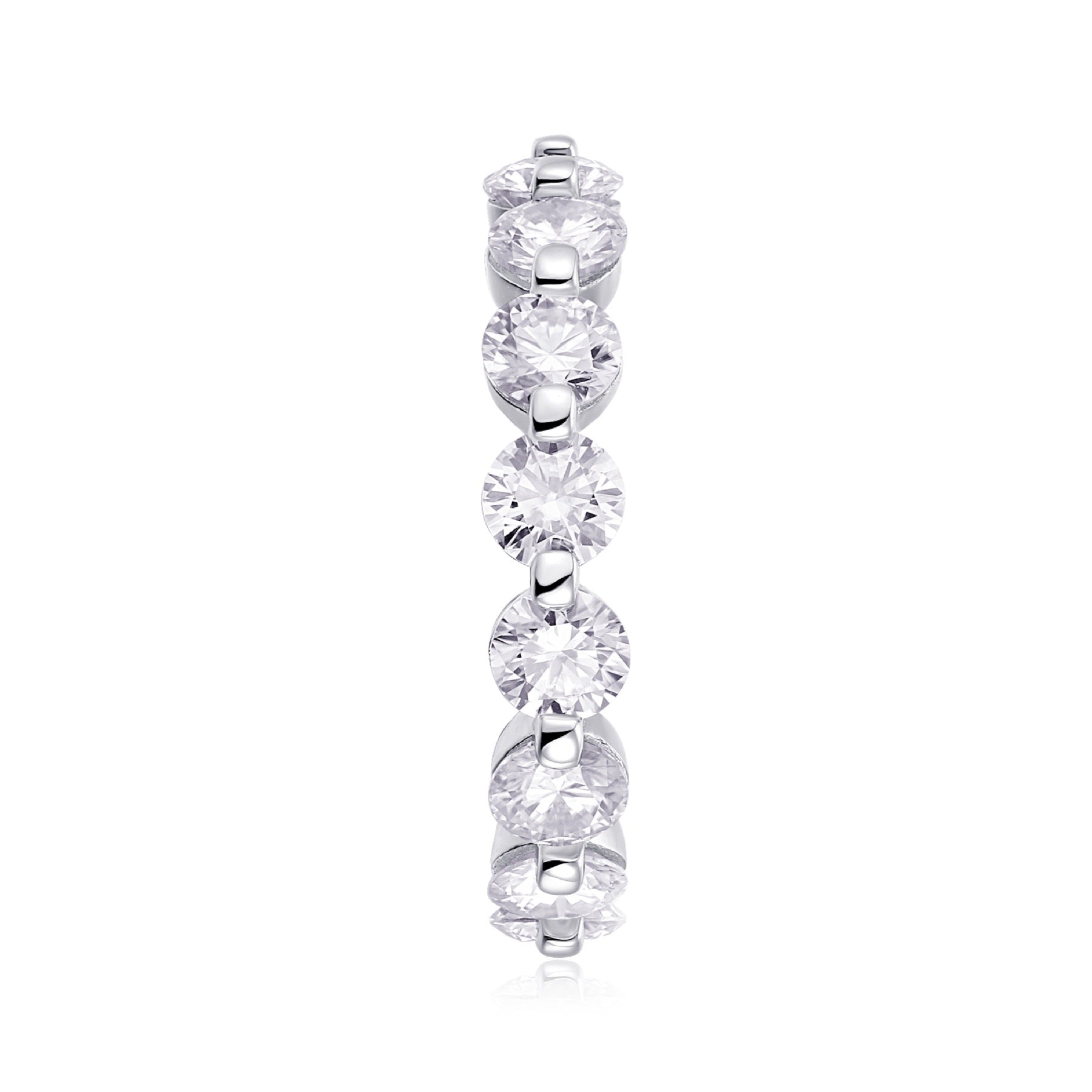 Morningstar Moissanite Eternity Band Ring in Sterling Silver