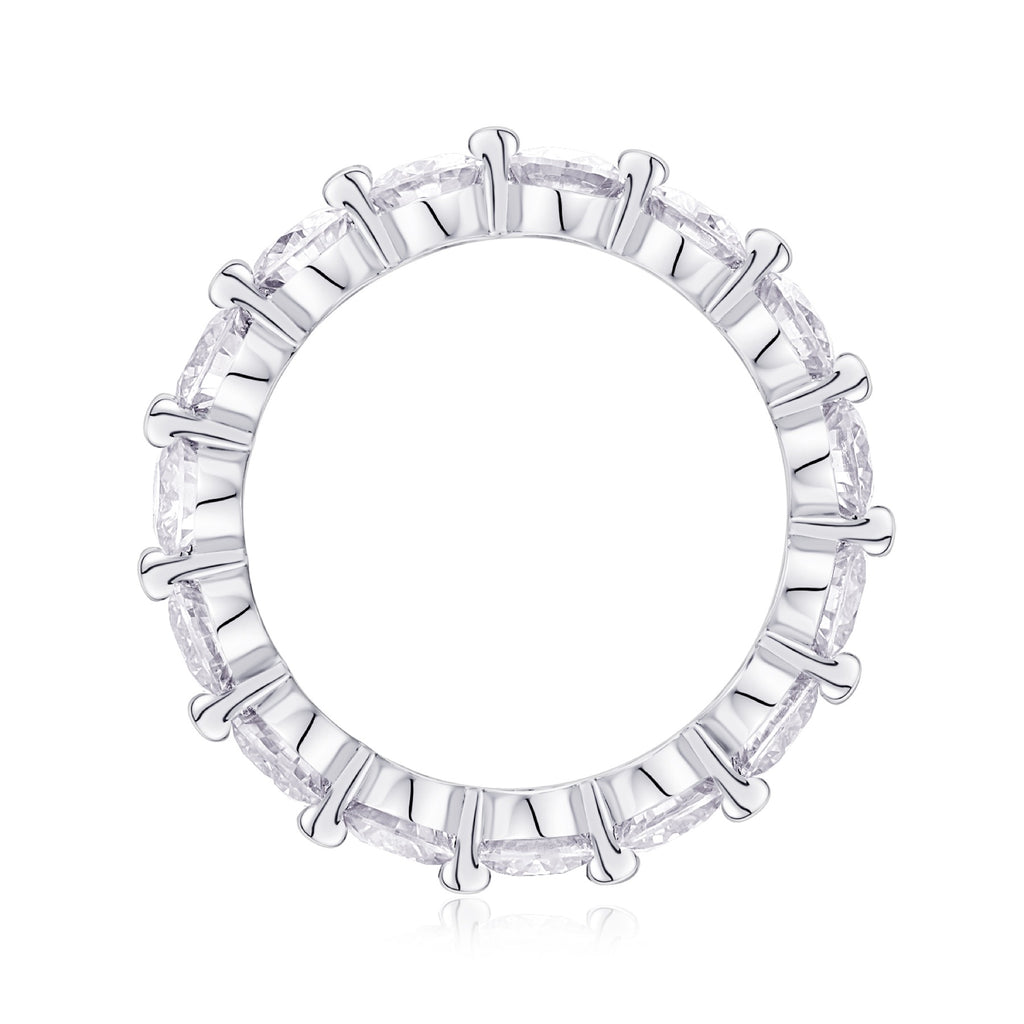 Morningstar Moissanite Eternity Band Ring in Sterling Silver