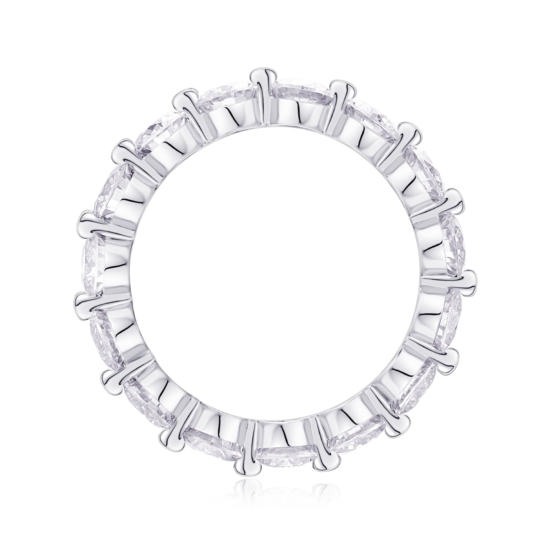 Morningstar Moissanite Eternity Band Ring in Sterling Silver