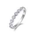 Rhombus Moissanite Eternity Band Ring in Sterling Silver