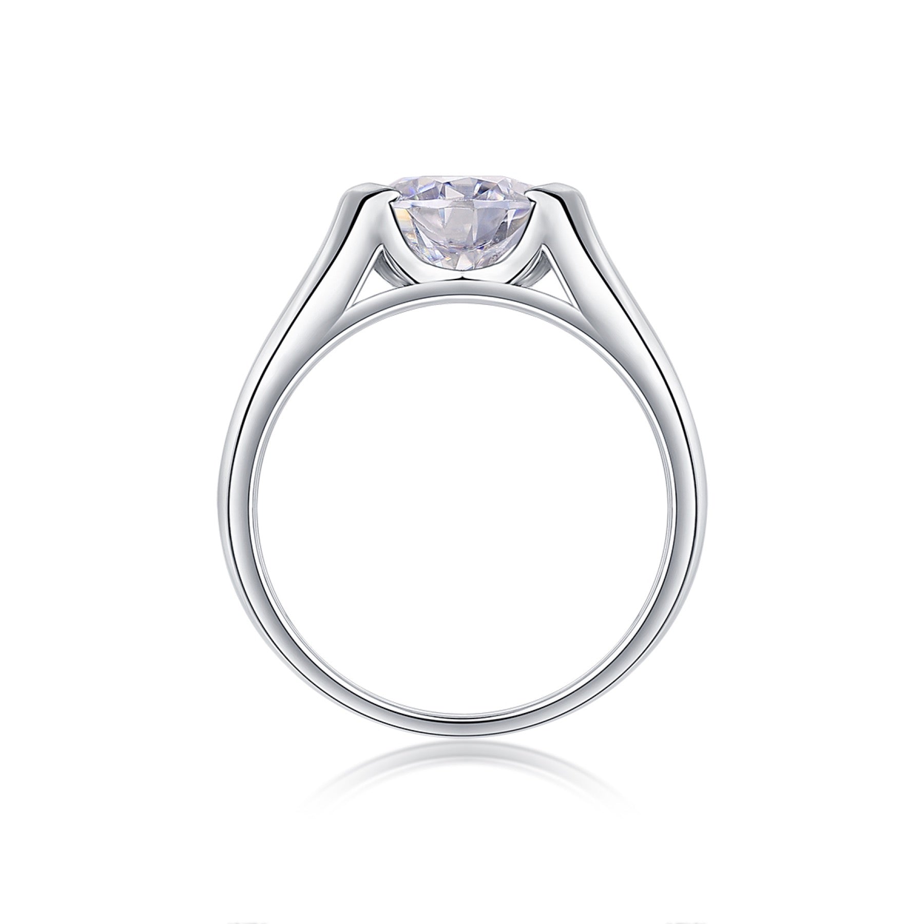 Lifelong 2 Carat Moissanite Solitaire Ring in Sterling Silver