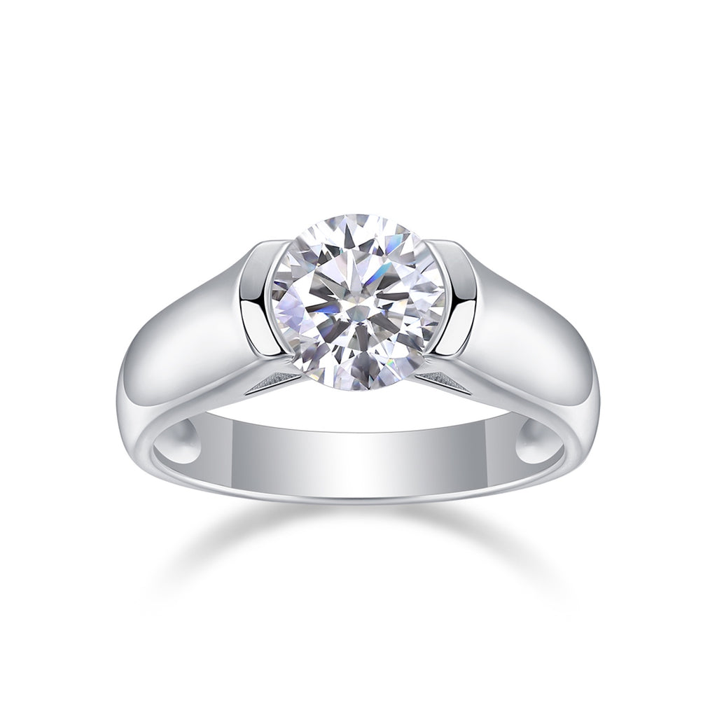 Lifelong 2 Carat Moissanite Solitaire Ring in Sterling Silver