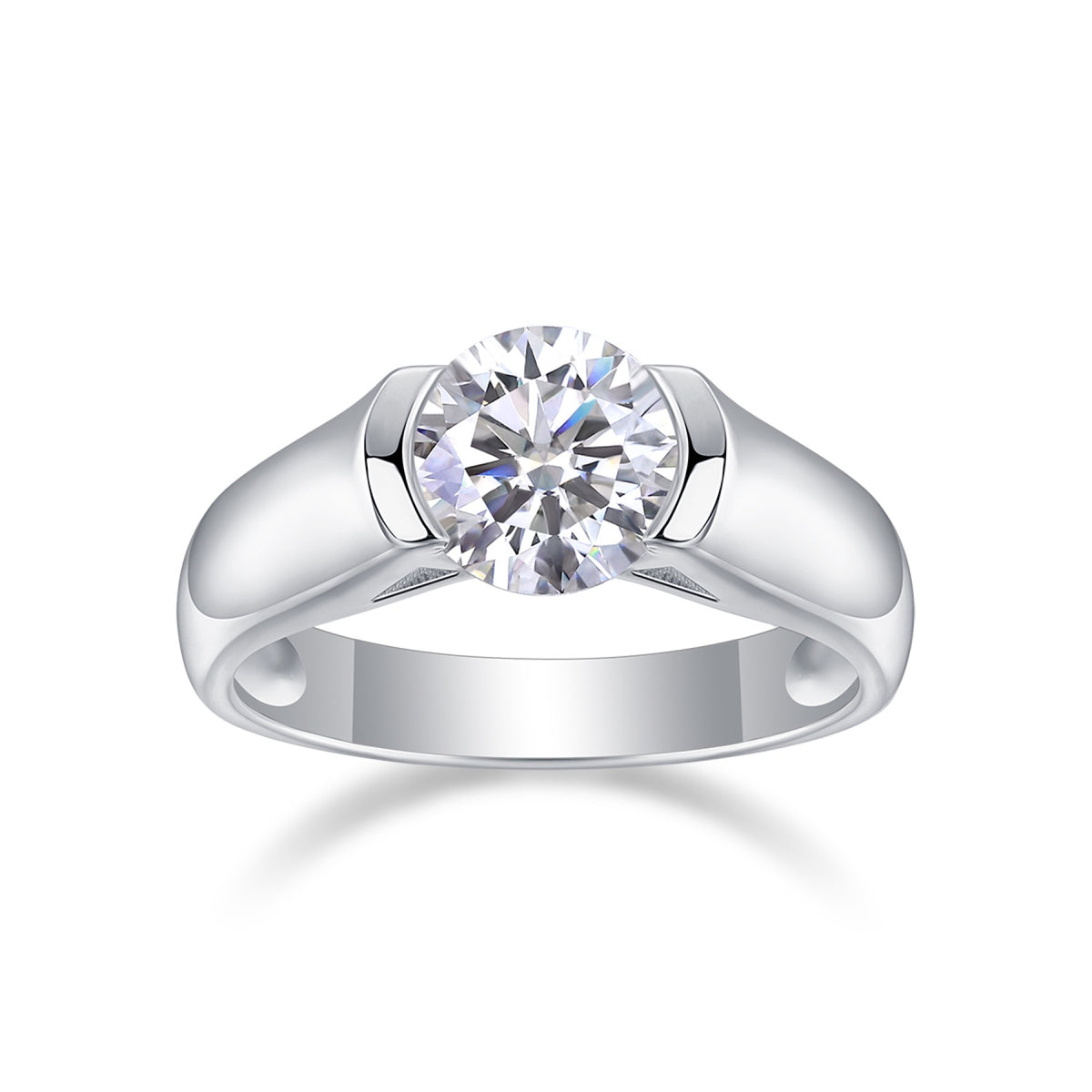Lifelong 2 Carat Moissanite Solitaire Ring in Sterling Silver