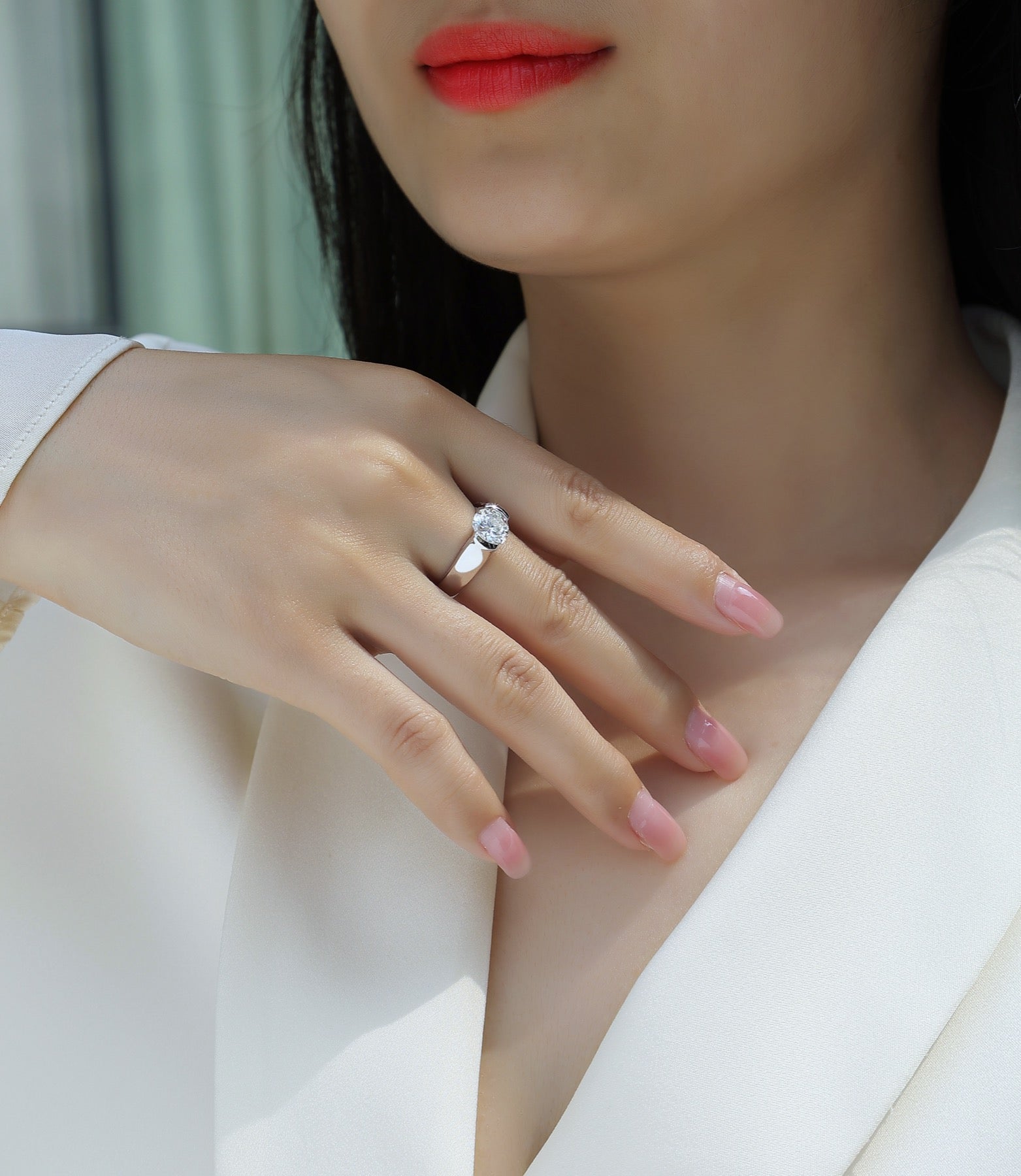 Lifelong 2 Carat Moissanite Solitaire Ring in Sterling Silver