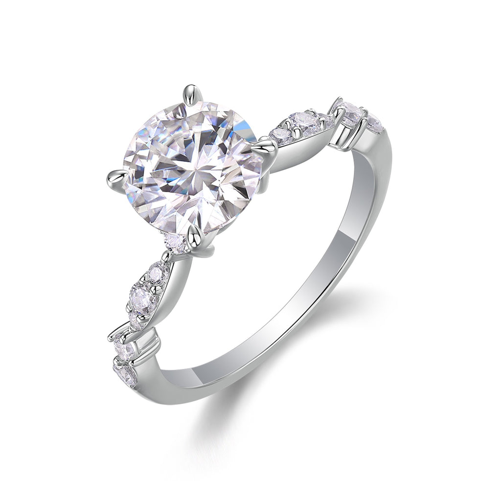 Twine 2 Carat Moissanite Solitaire Ring in Sterling Silver
