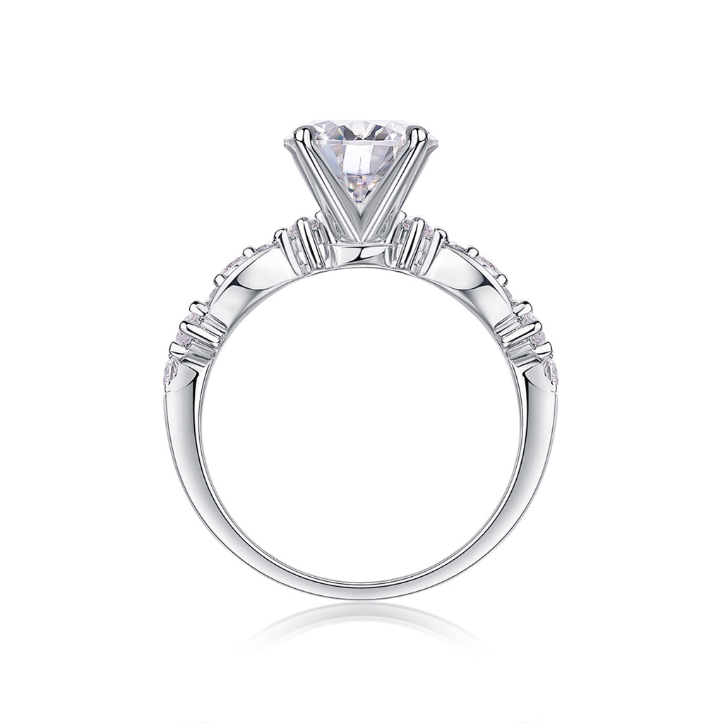 Twine 2 Carat Moissanite Solitaire Ring in Sterling Silver