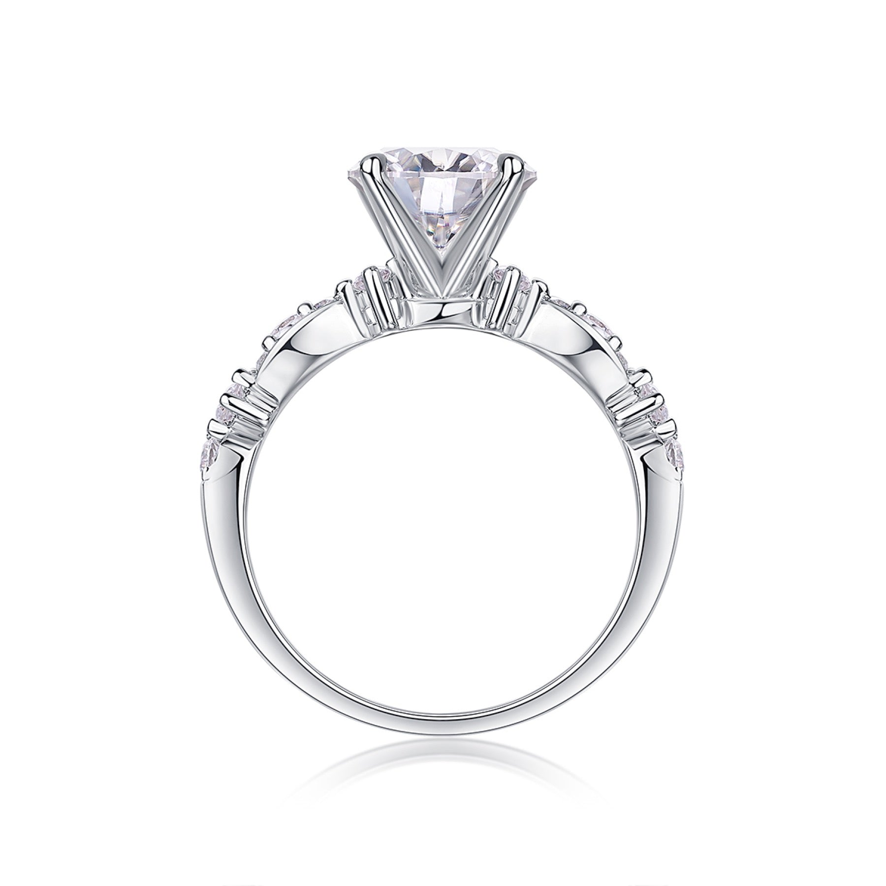 Twine 2 Carat Moissanite Solitaire Ring in Sterling Silver