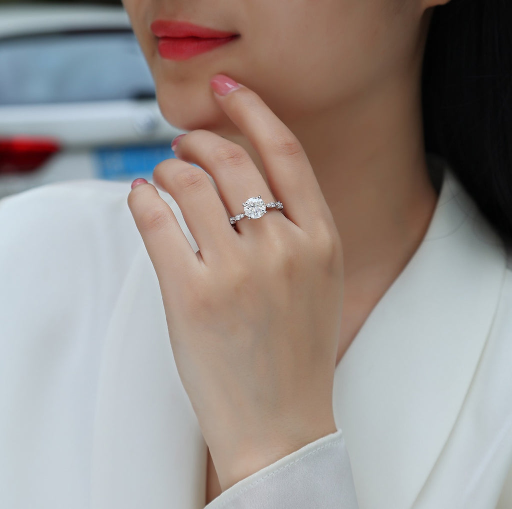 Twine 2 Carat Moissanite Solitaire Ring in Sterling Silver