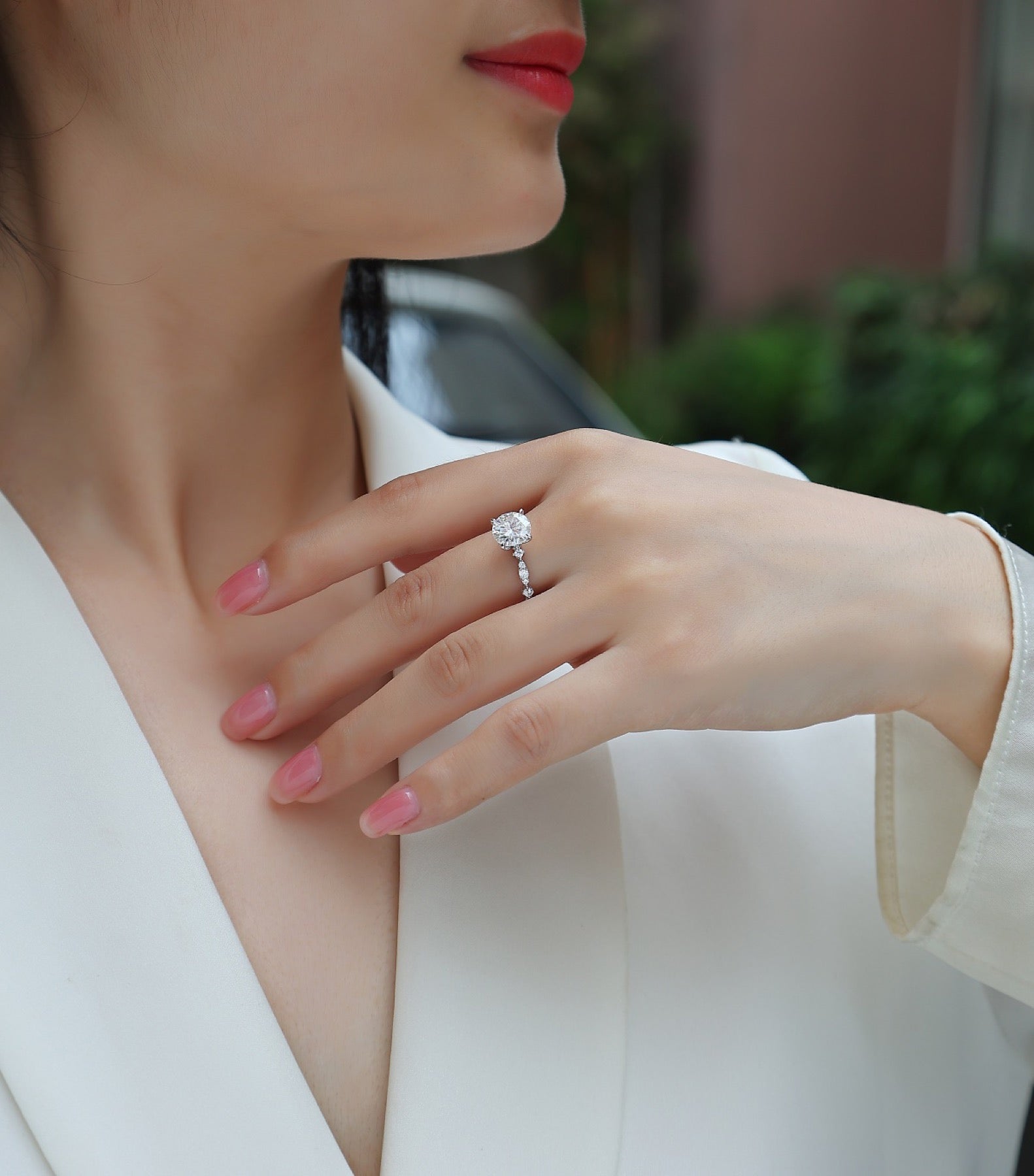 Twine 2 Carat Moissanite Solitaire Ring in Sterling Silver