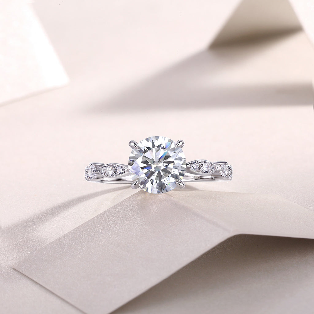 Twine 2 Carat Moissanite Solitaire Ring in Sterling Silver